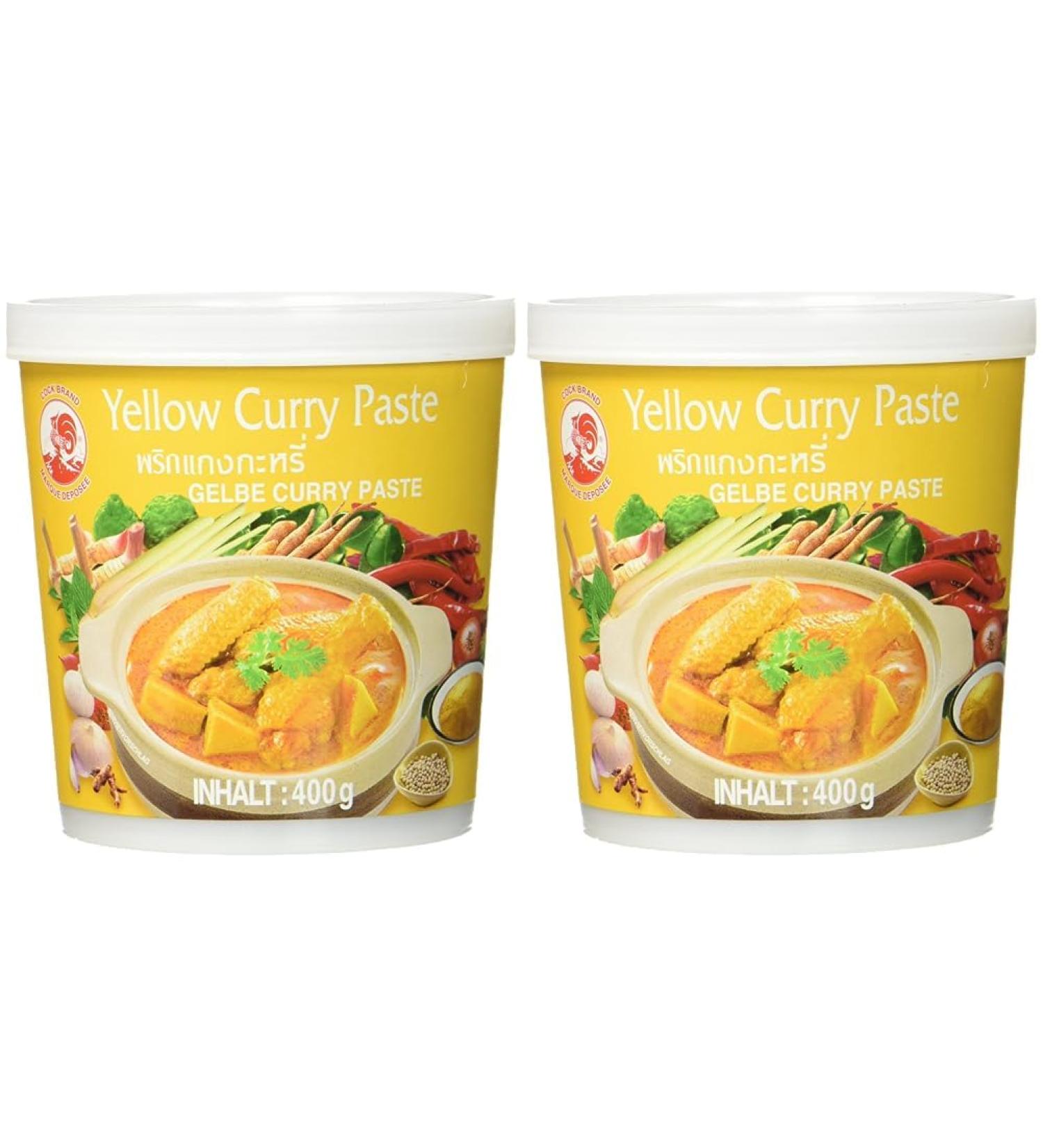 Buy COCK Yellow Curry Paste - Pack of 2 (400g) | Authentic Thai Flavor for International Shipping - Buy Online on GoSupps.com