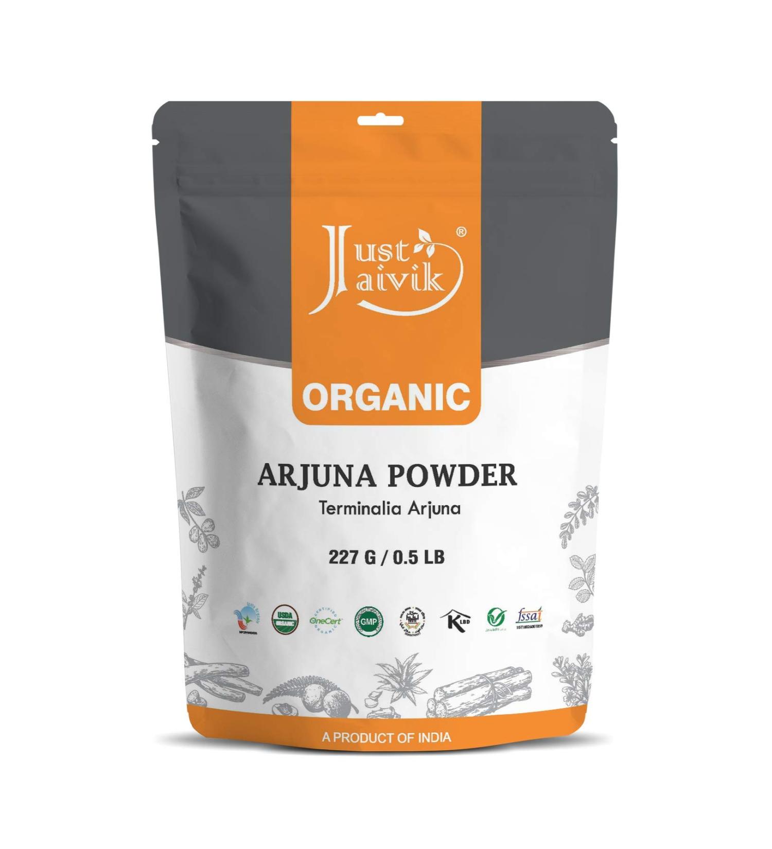 Organic Arjuna Bark Powder 1/2 LB - USDA Certified, Heart Tonic - 227g Resealable Pouch - Buy Online on GoSupps.com