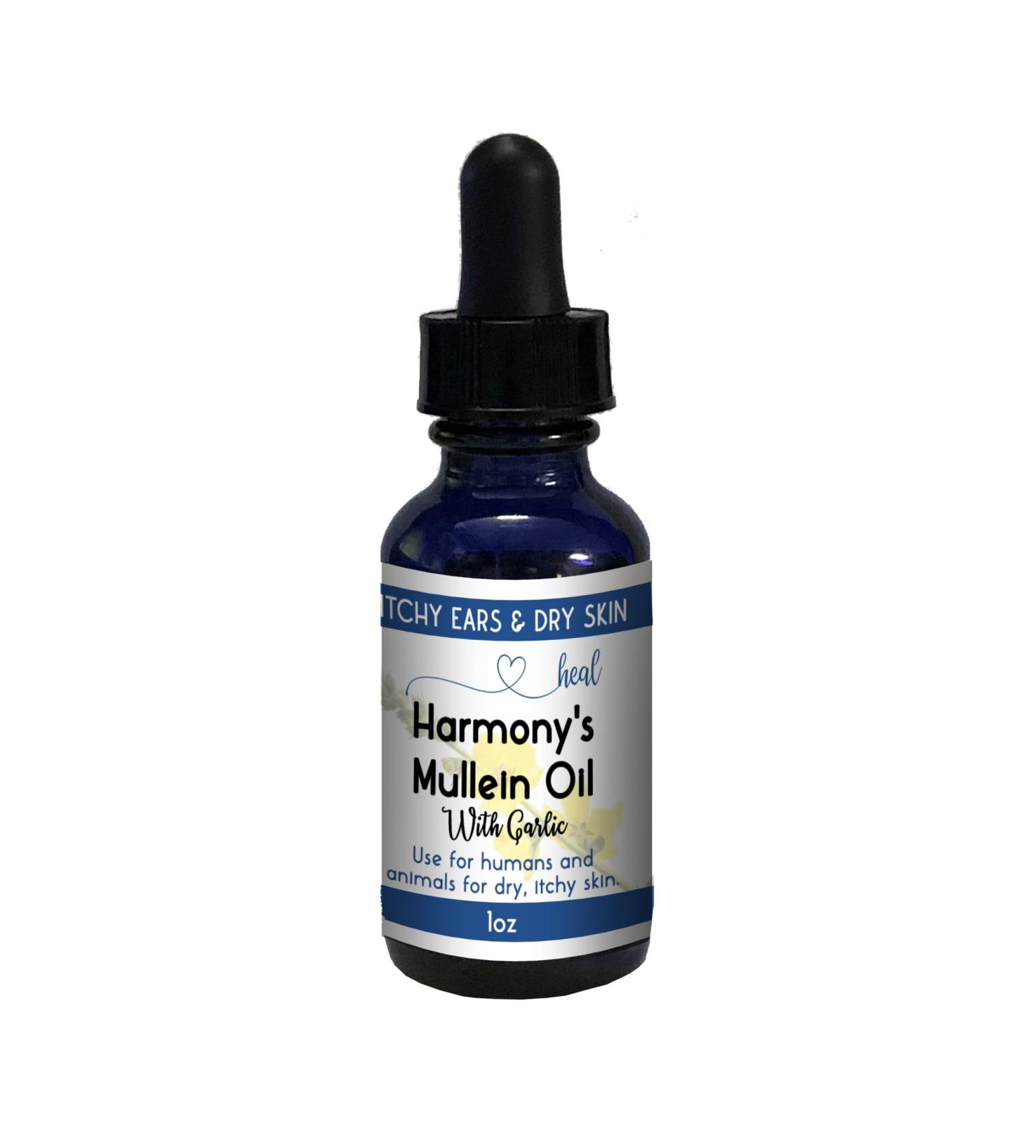 Harmony's Mullein Ear Oil + Garlic Oil - Soothing Relief for Dry Itchy Ears - 1oz | High-Quality International Shipping - Buy Online on GoSupps.com