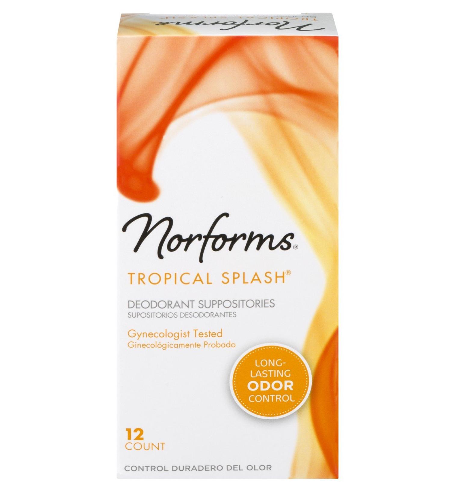Norforms Feminine Deodorant Suppositories - Tropical Splash - 12 ct - 2 pk