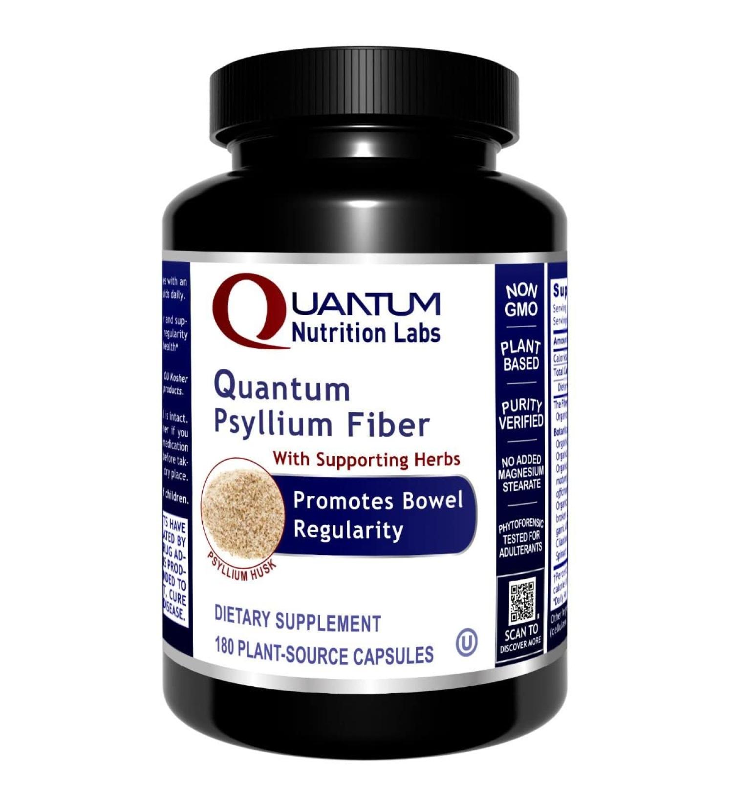 Quantum Psyllium Fiber - 180 Capsules | Dietary Supplement by Quantum Nutrition Labs - Buy Online on GoSupps.com