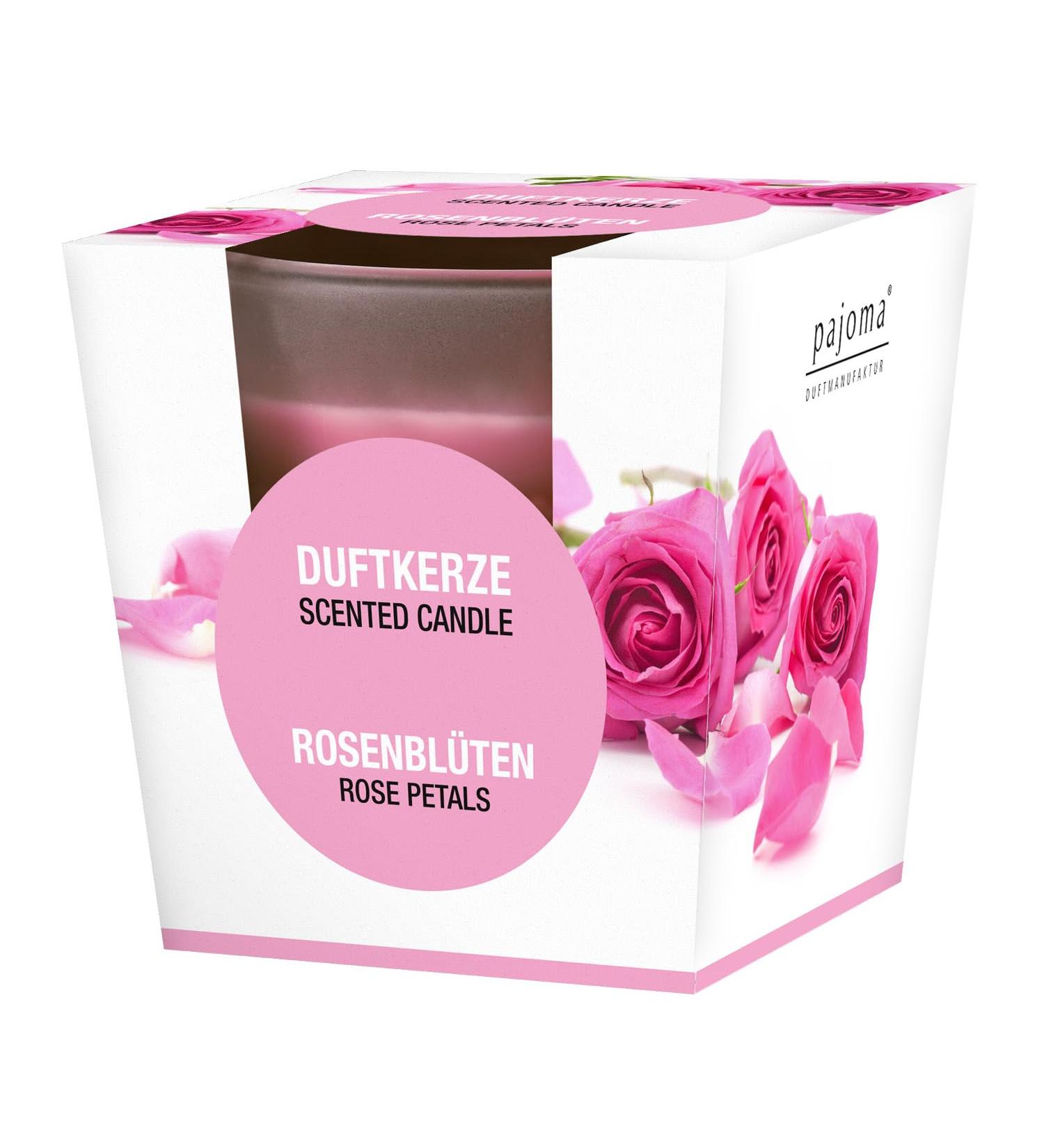 Pajoma Rose Flowers Fragrance Candle - 120g Satin Glass | 25 Hour Burn Time | Premium Quality Gift Packaging - Buy Online on GoSupps.com