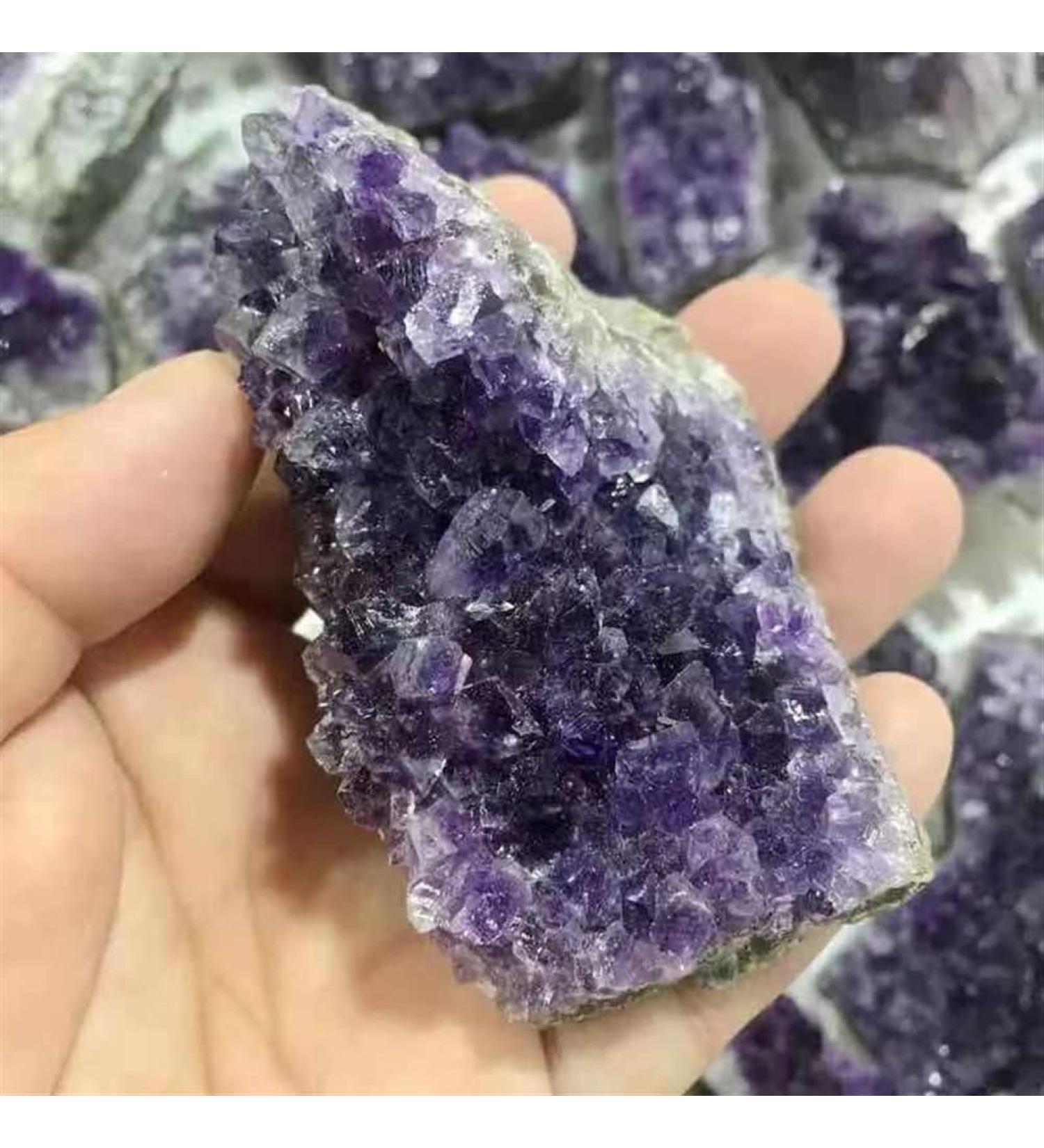 Natural Crystal Rough 1pc 60g-120g Small Size Bulk Natural Amethyst Crystal Cluster Geode Rough Stone Collection Display Specimen Ornament - Buy Online on GoSupps.com
