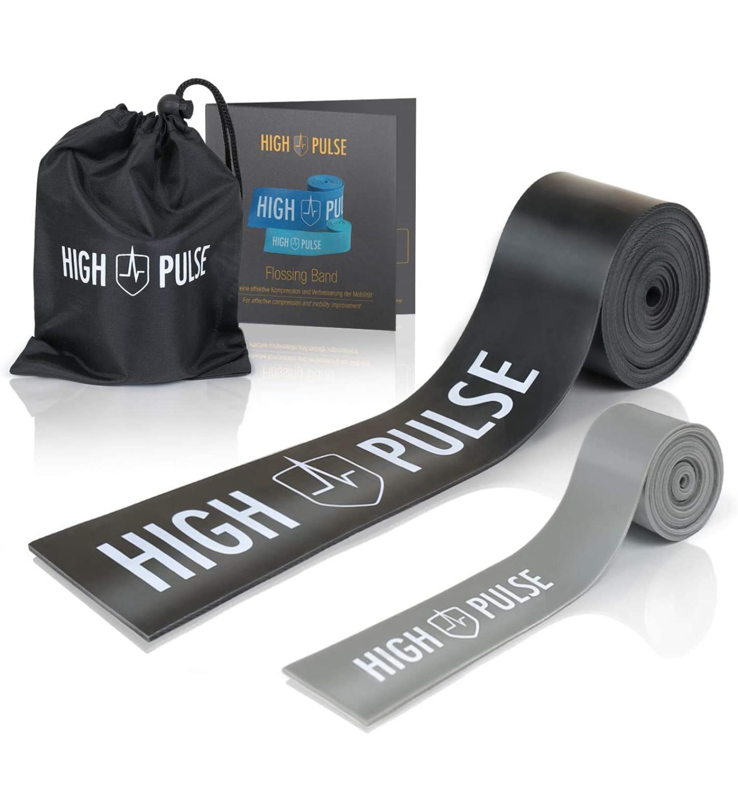 High Pulse Flossing Band Set - Enhance Joints & Tendons | Includes Free Transport Pocket & Mini Fins for Toes & Fingers | 1.5mm & 1mm Thickness - Buy Online on GoSupps.com