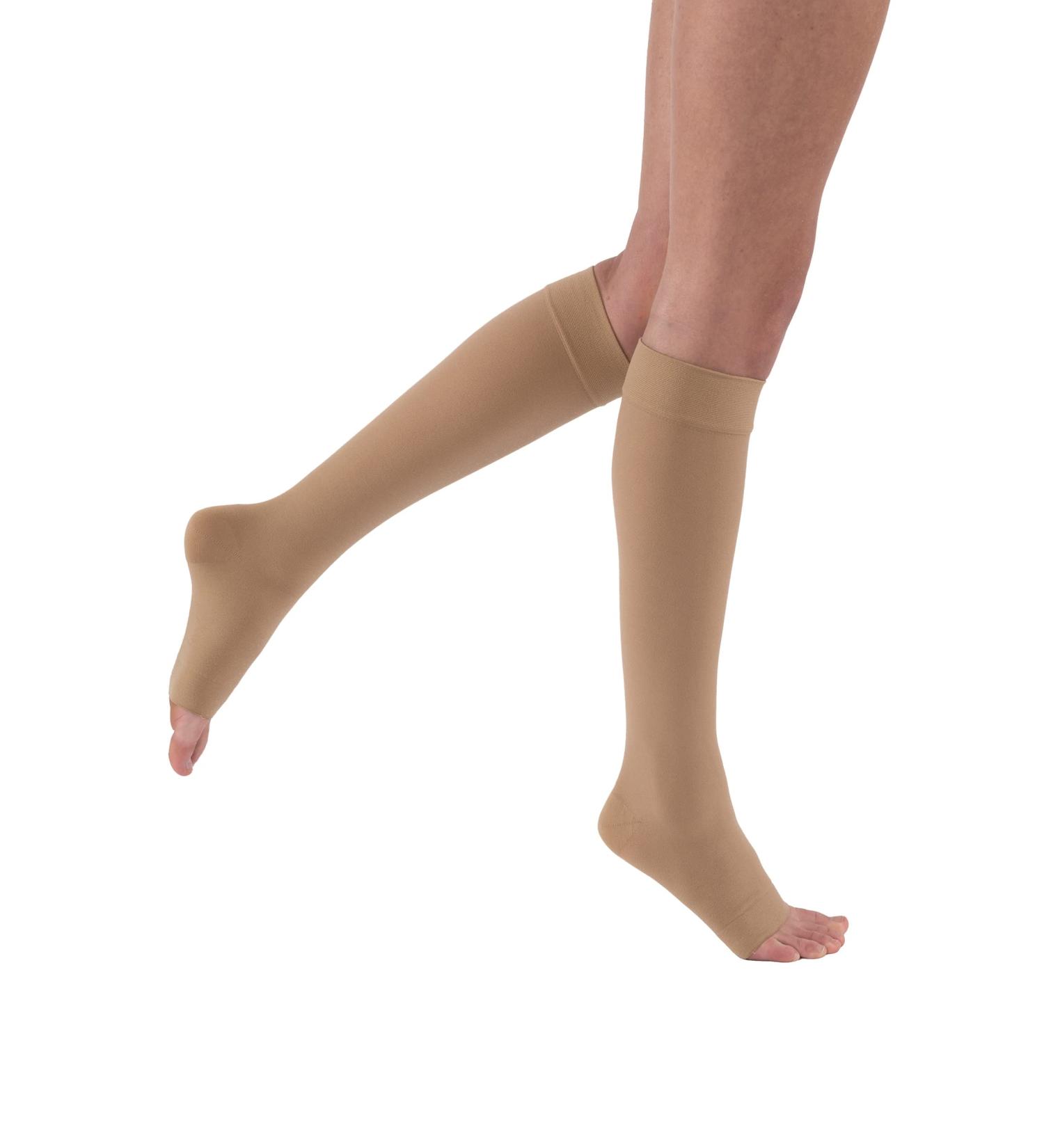JOBST Relief Knee High Compression Socks 30-40mmHg - Unisex Open Toe | Comfortable Beige Large Full Calf - Buy Online on GoSupps.com