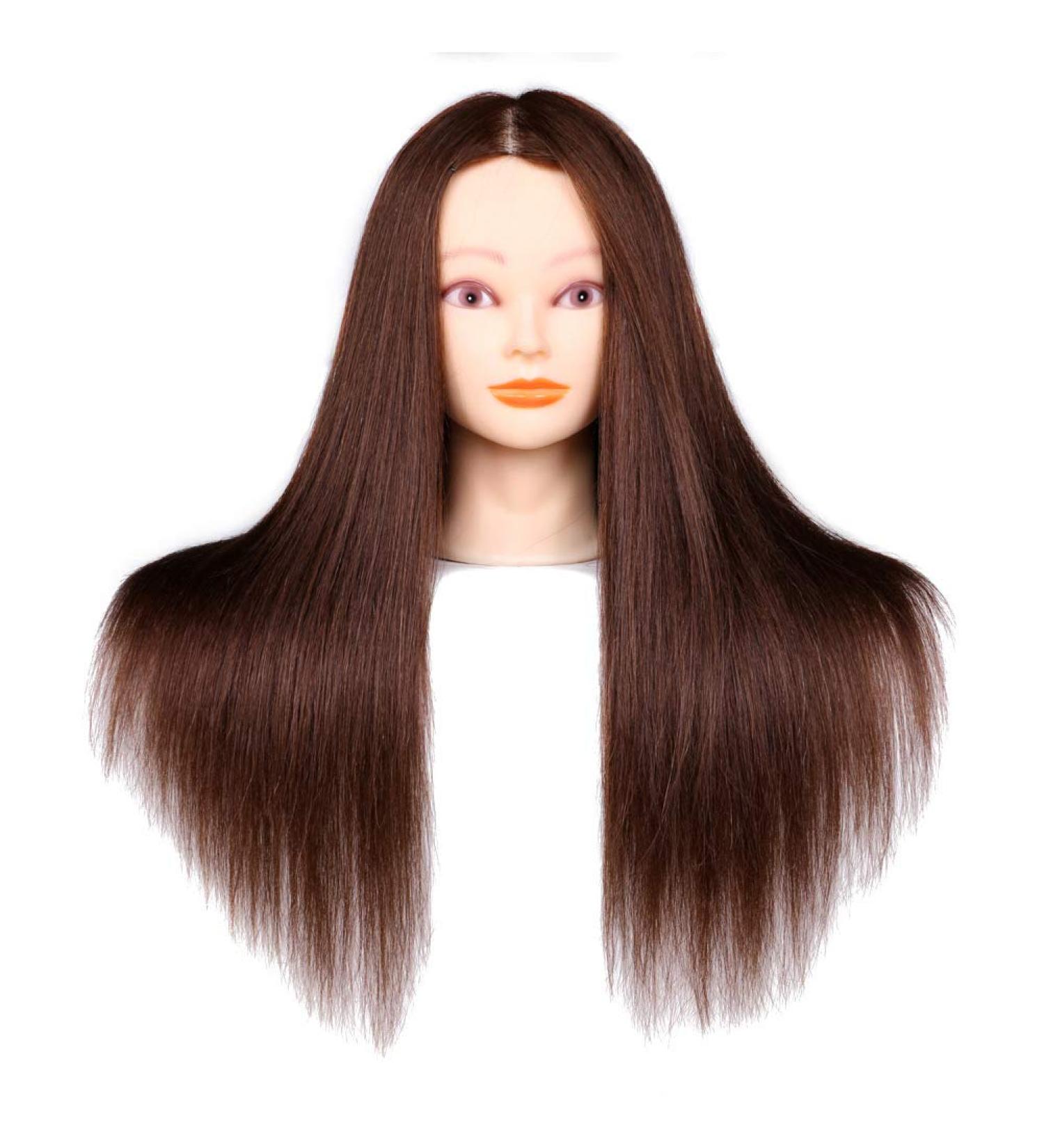 Wangxn Real Hair Training Head - 100% Human Hair Hairdressing & Styling Puppet for Dyeing Cutting & Braiding Practice - Buy Online on GoSupps.com