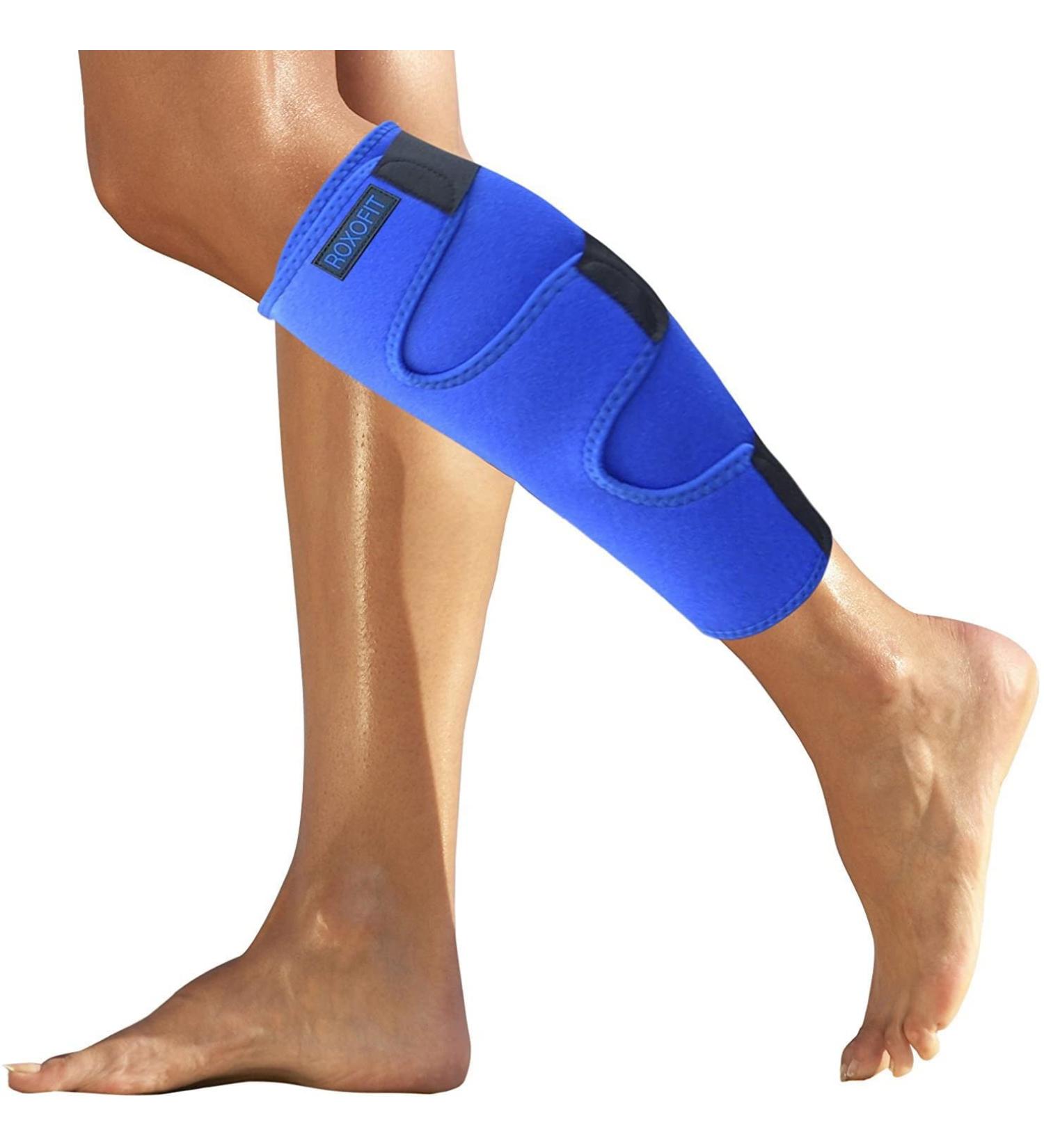 Calf Compression Sleeve for Torn Muscle and Shin Splint Relief - Neoprene Wrap for Lower Leg Strain, Tear, Injury - Men and Women - Buy Online on GoSupps.com