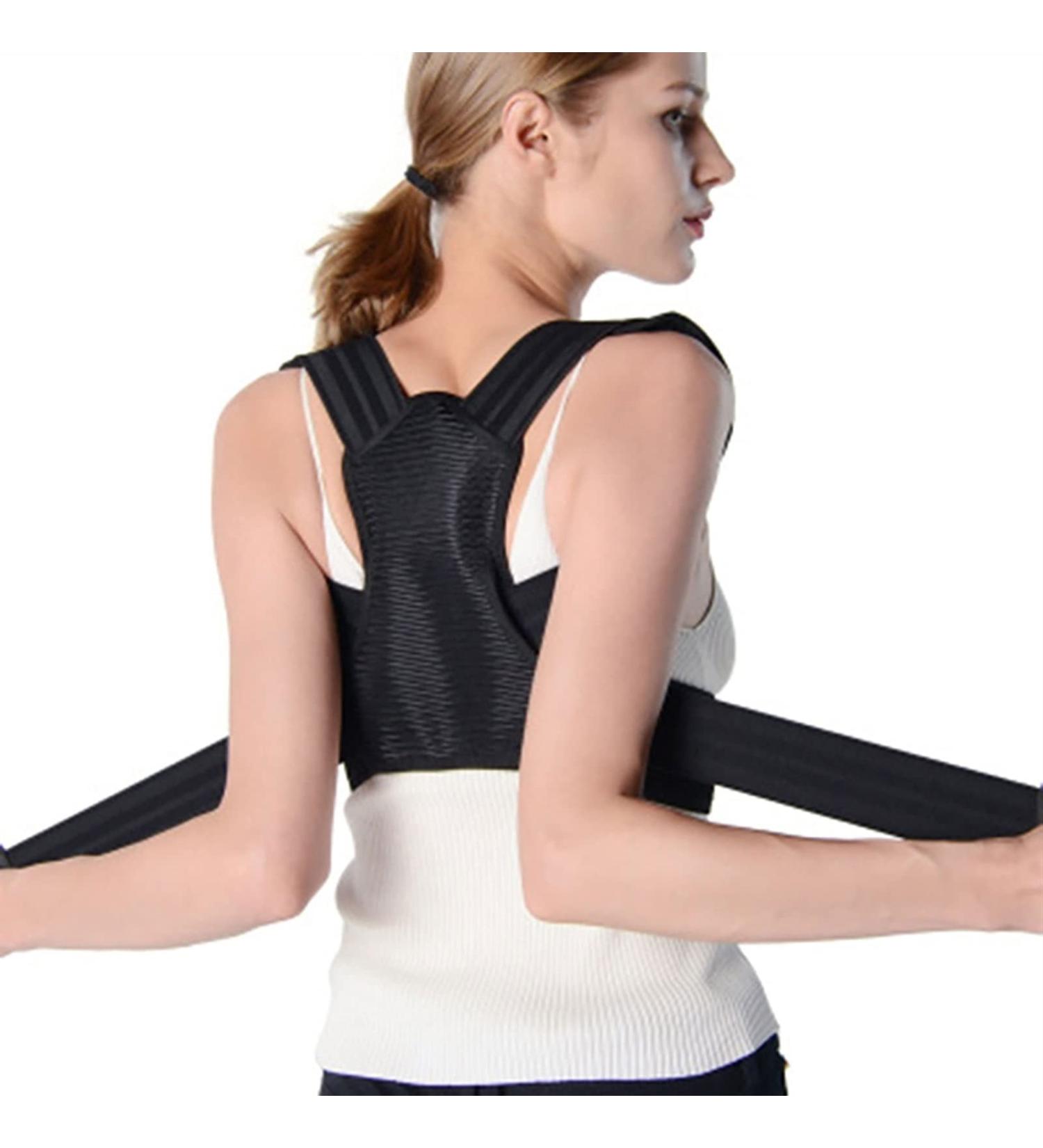 Back Posture Corrector for Adult Children Women Men Adjustable Lumbar Back Brace Support Belt Waist Strap Upper and Lower Back Support Protection Belt (Color : Black Size : Medium) (Black - Buy Online on GoSupps.com
