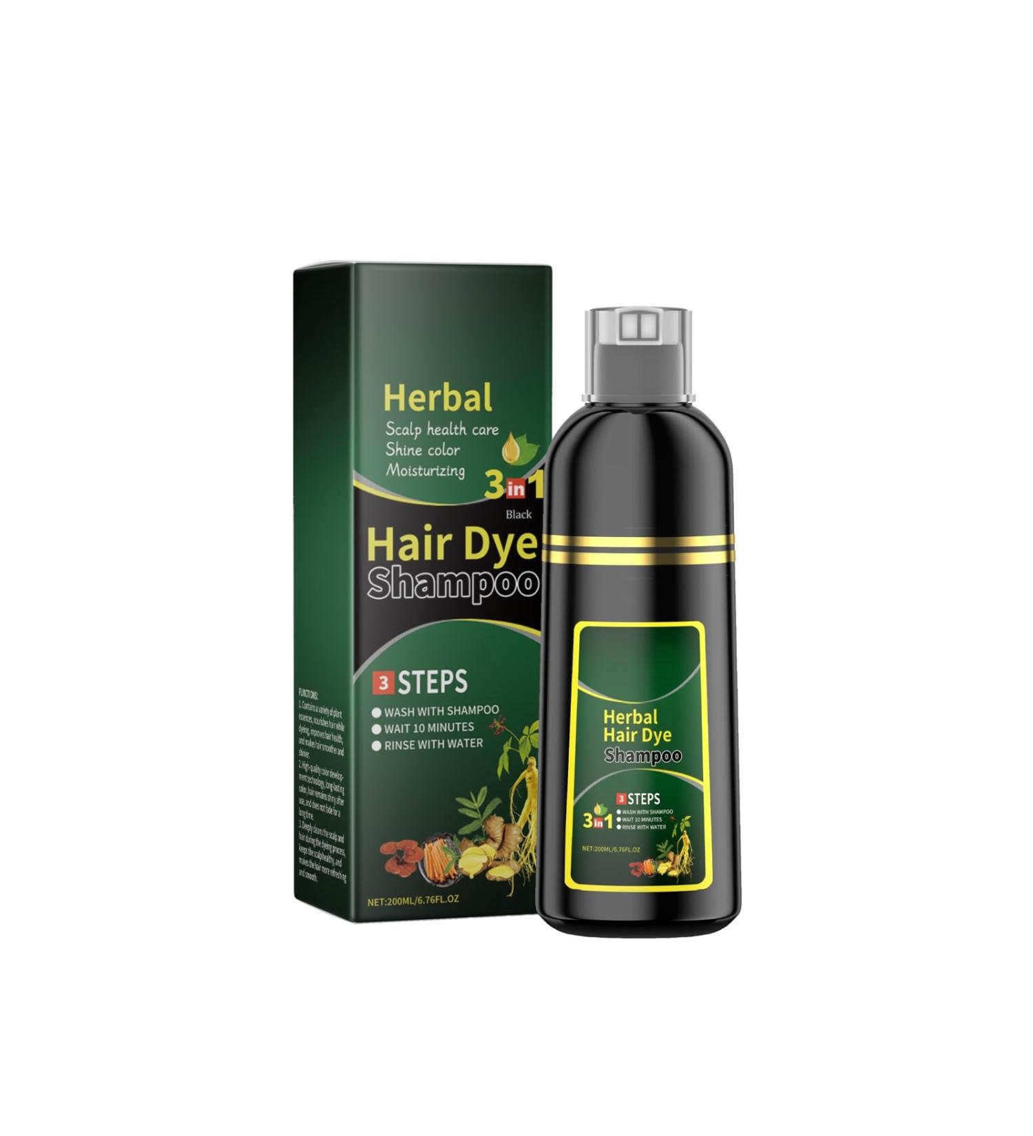 KLYso Plant Extract Black Hair Shampoo DIY Hair Coloring Natural Black Refreshing & Smooth3PCS - Buy Online on GoSupps.com