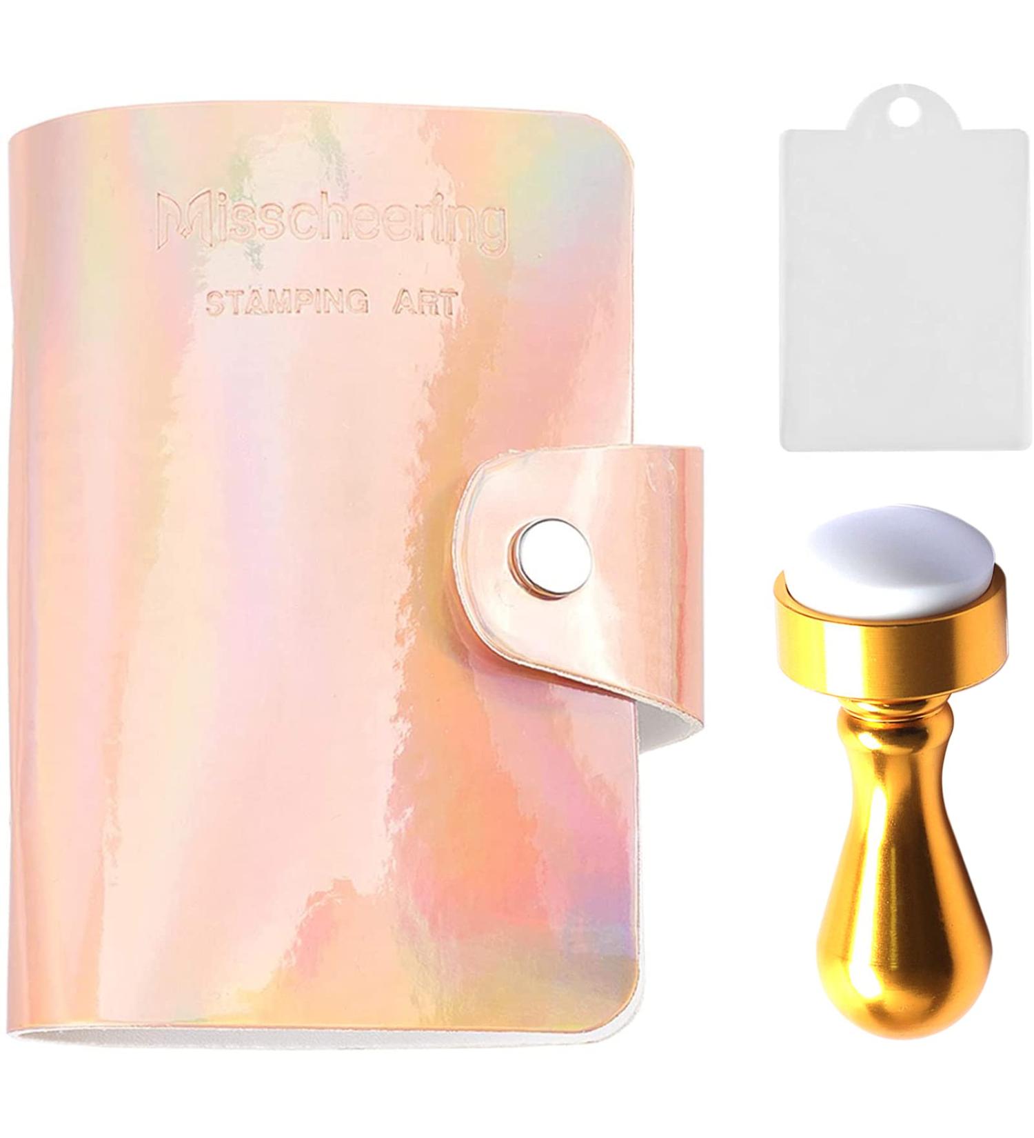 Niceneeded 20 Slots Colored Nail Art Stamp Plate Holder Storage Bag | Reusable Nail Plate & Stammer Tool for DIY Nail Art | International Shipping - Buy Online on GoSupps.com
