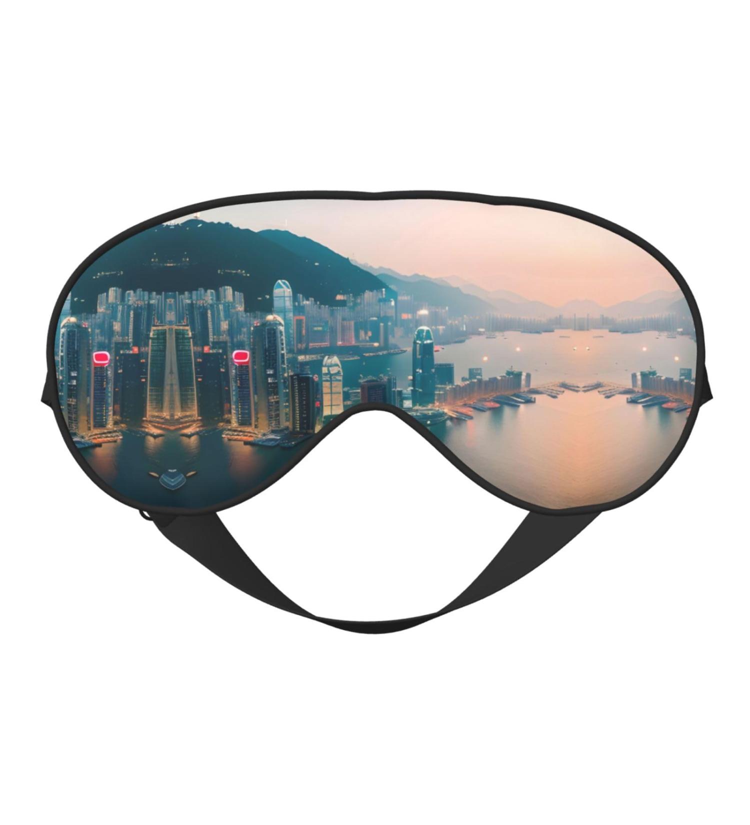 Premium Hong Kong Double-Sided Sleep Eye Mask - Comfortable Adjustable Blindfold to Block Out Light (Black - Buy Online on GoSupps.com