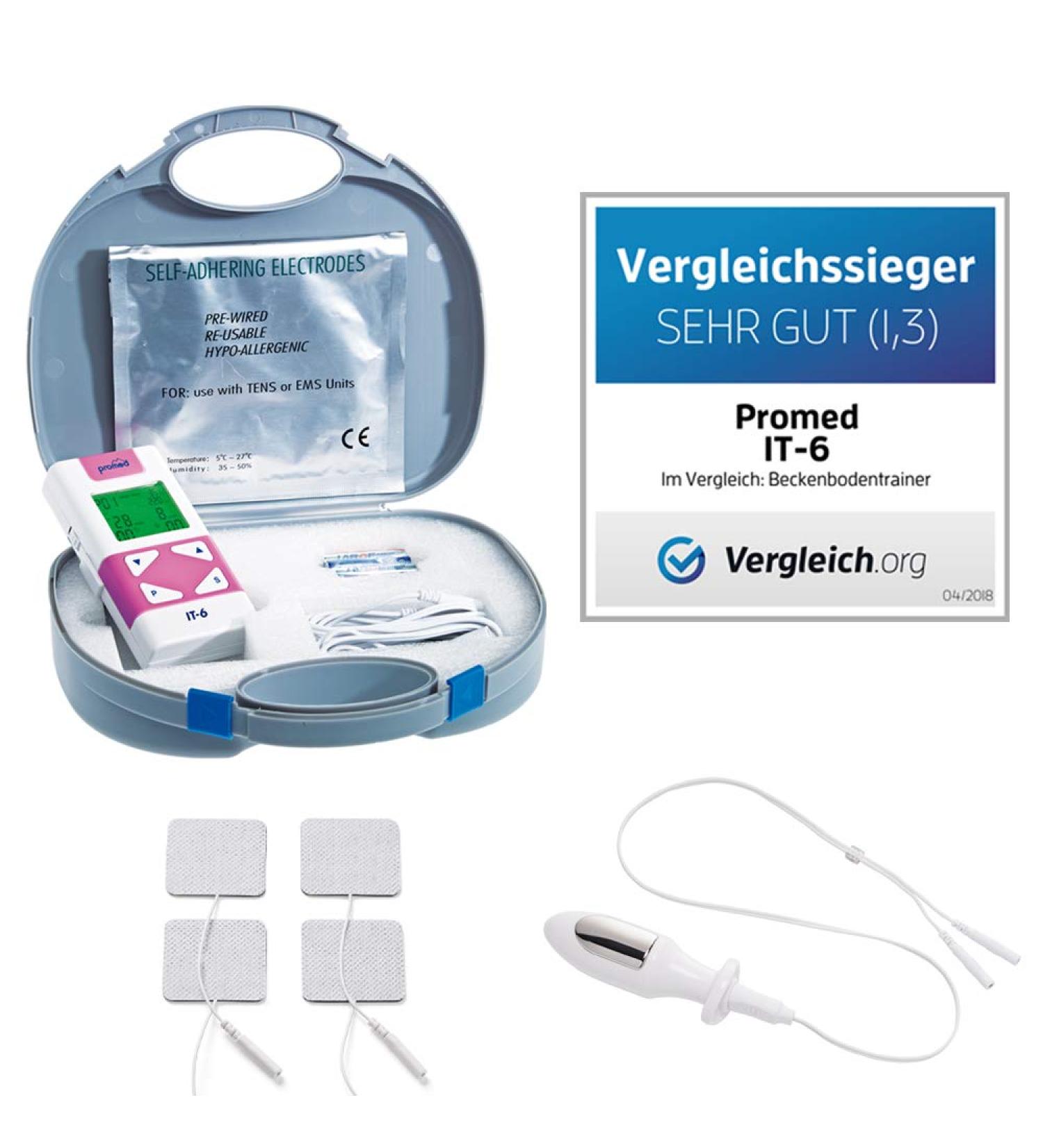 Promed IT-6 Tens Device with Vaginal Probe | 4 Electrodes for Pelvic Floor Training | Stimulate Vaginal Muscles & Sphincter | International Shipping - Buy Online on GoSupps.com