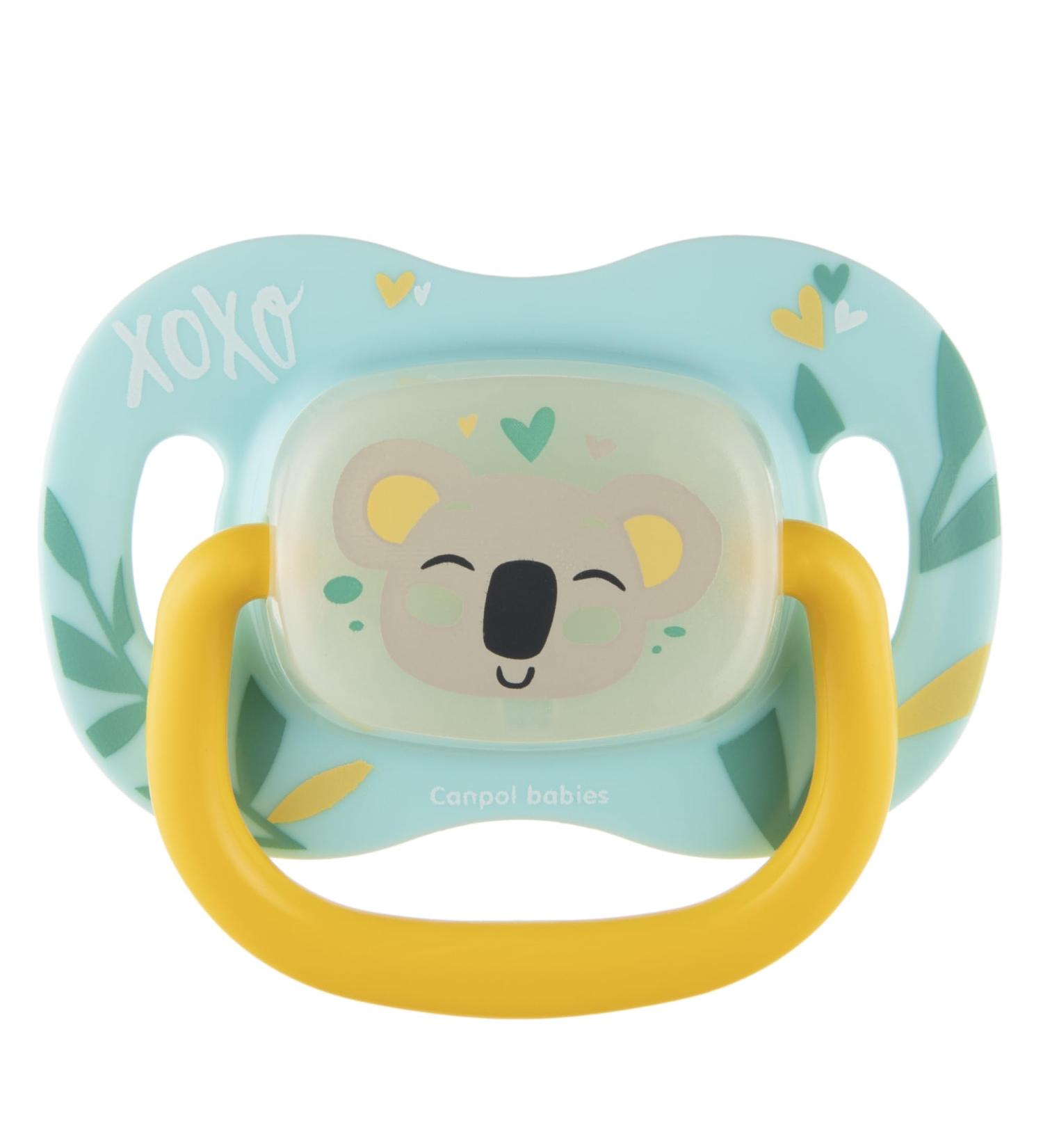 Canpol Babies Silicone Pacifier 6-18m - Symmetrical Exotic Koala - Yellow | International Shipping Available - Buy Online on GoSupps.com