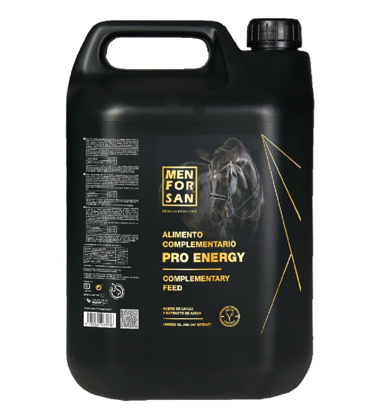 MENFORSAN Pro Energy Supplementary Food for Horses, 5L | Energy and Vitality | Vegan Friendly, 100% Natural | Premium Horse Care