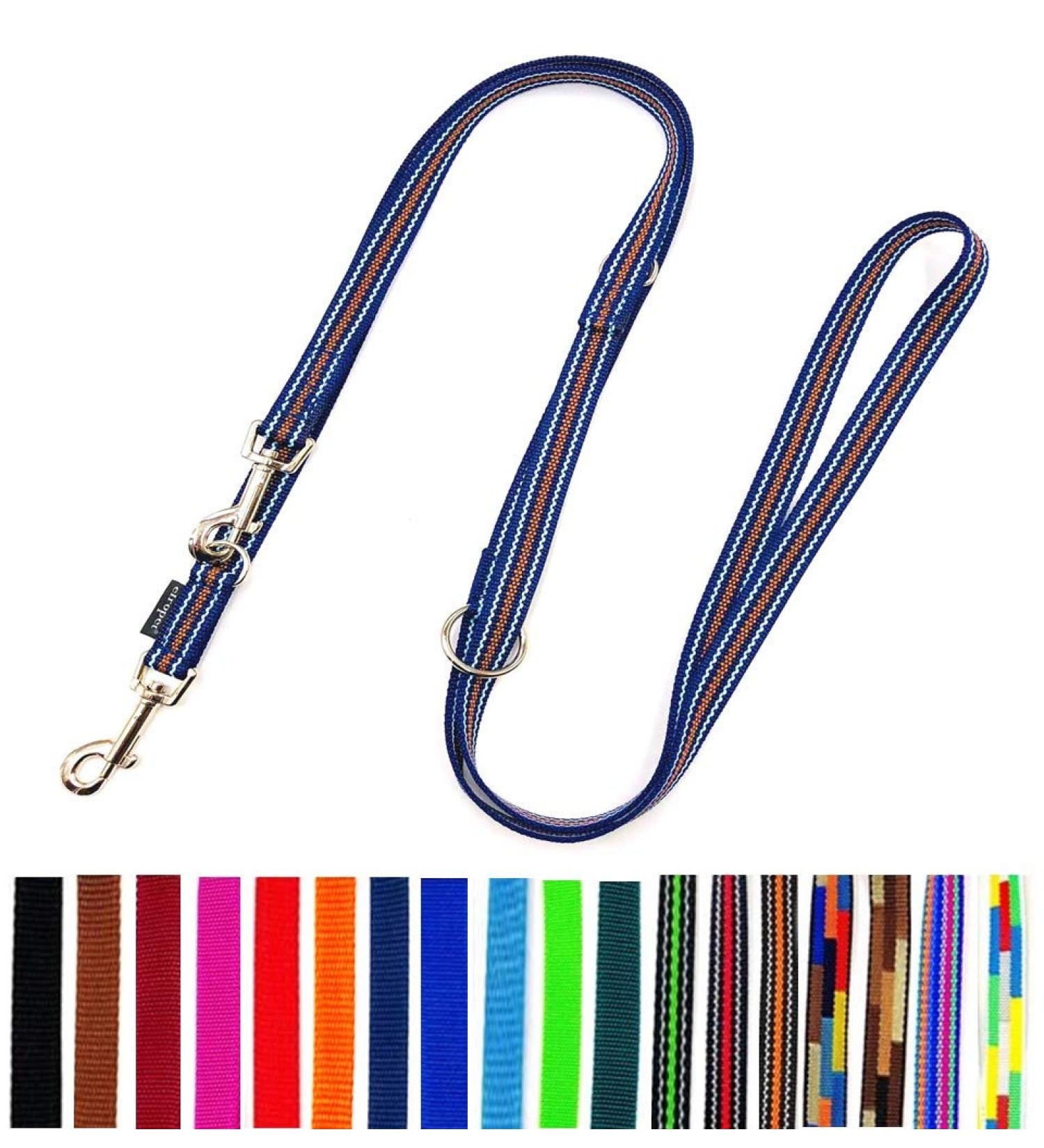 Dog linen duplicate 2m / 2.40m / 2.80m / 3.50m / 5m large dogs 20mm / 25mm (Africa (marine-brown-light blue) 20mm 2.00 m) Africa (marine-brown-hell blue) 20mm 2.00 m