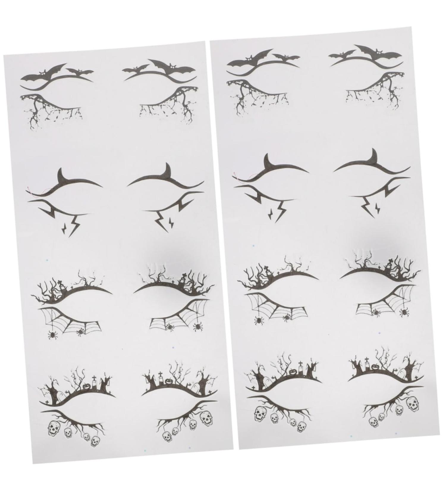 Gogogmee 8 Pairs Halloween Eyeliner Stickers Eyeshadow Sticker Prop Eye Web Tattoos 3d Stickers Pvc Black - Buy Online on GoSupps.com