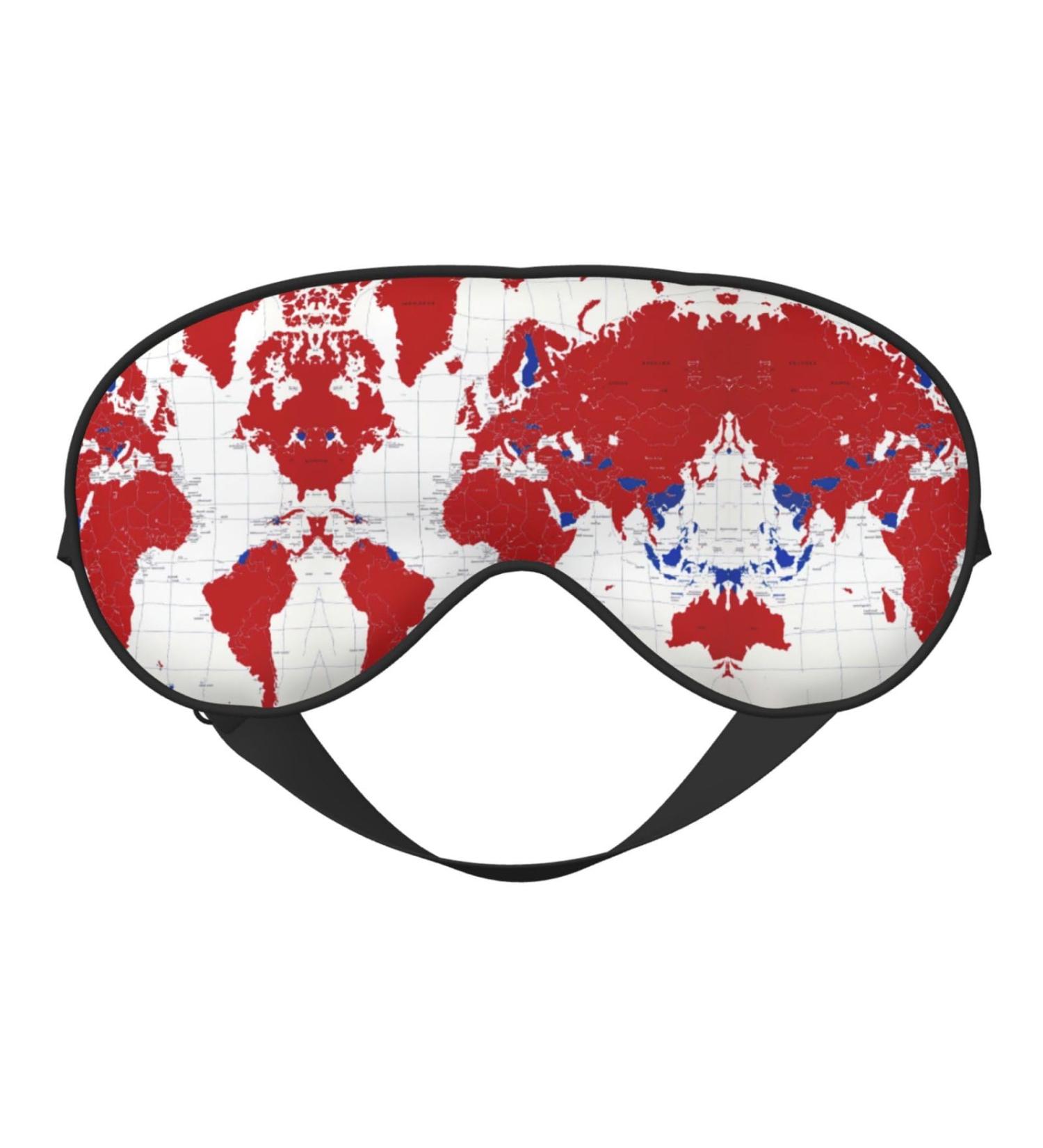 World Map Print Unisex Sleep Mask | Double-Sided Eye Mask for Sound Sleep & Skin Care - Buy Online on GoSupps.com