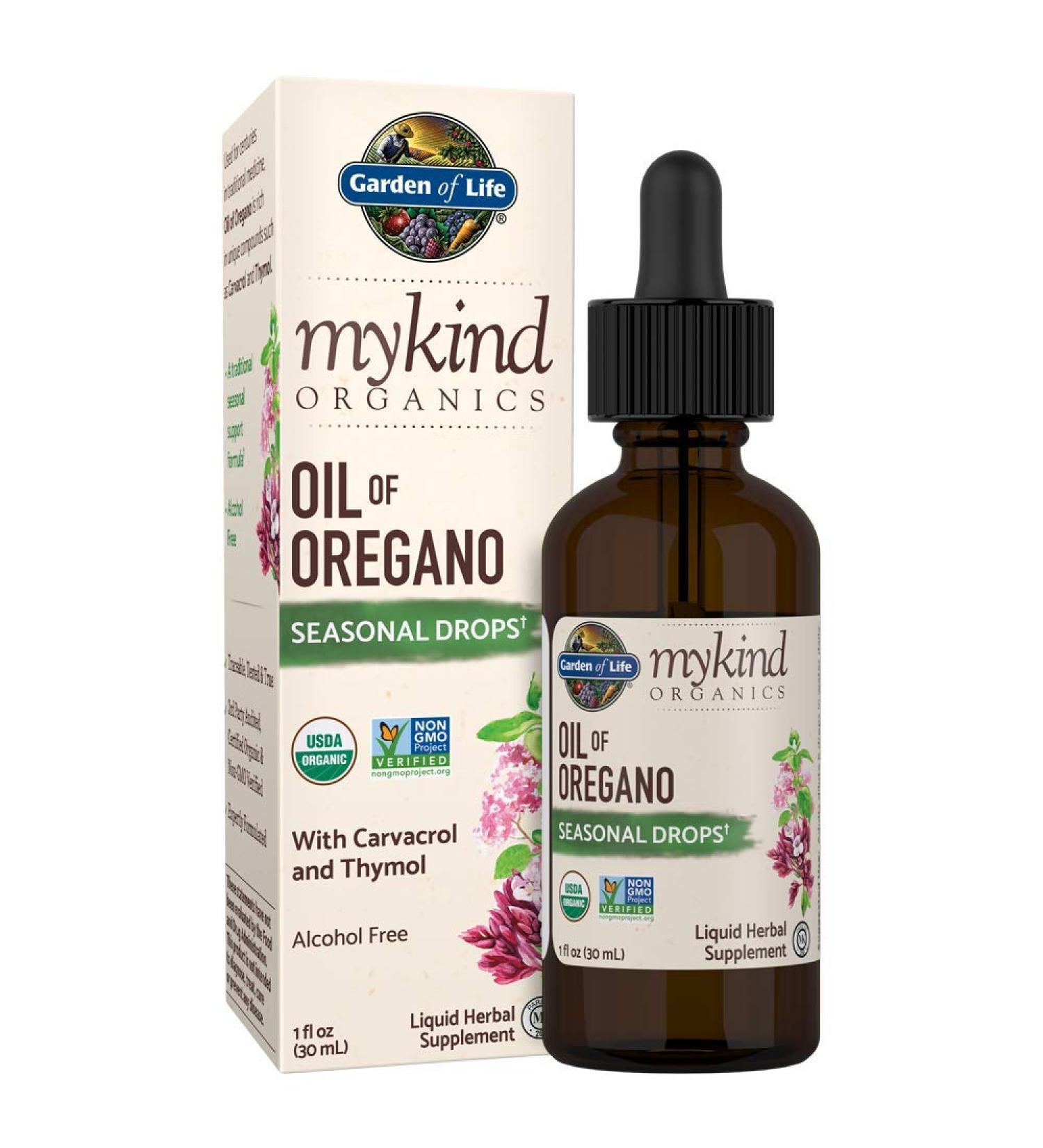 MyKind Organics Oil of Oregano Drops - Garden of Life | 1 fl oz (30 mL) - Natural Immune Support - Buy Online on GoSupps.com