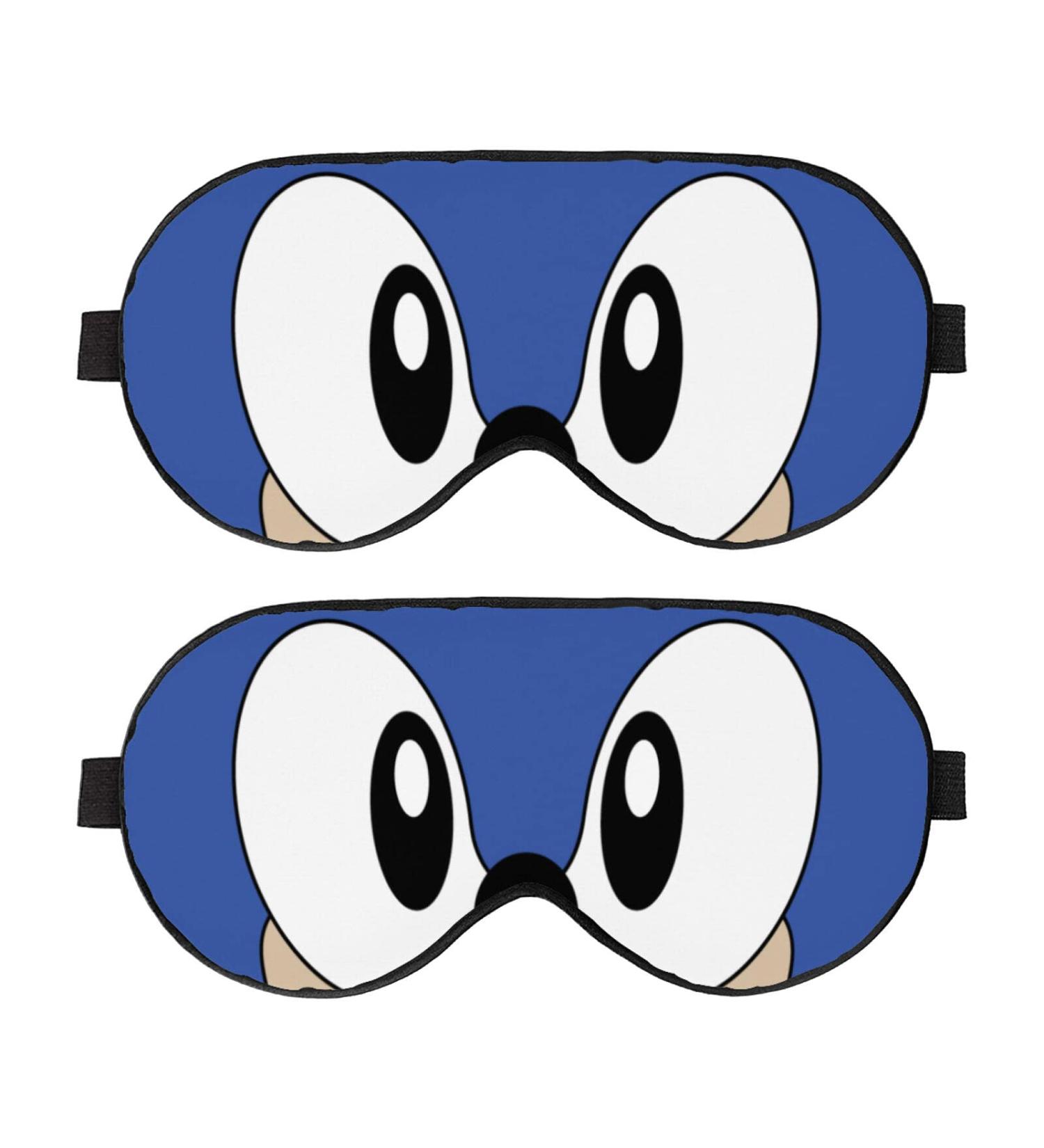 LAKAPS Sleep Mask 2 PCS Cartoon Eye Mask for Sleeping with Adjustable Strap Comfortable Travel Eye Cover Blue Blue One Size