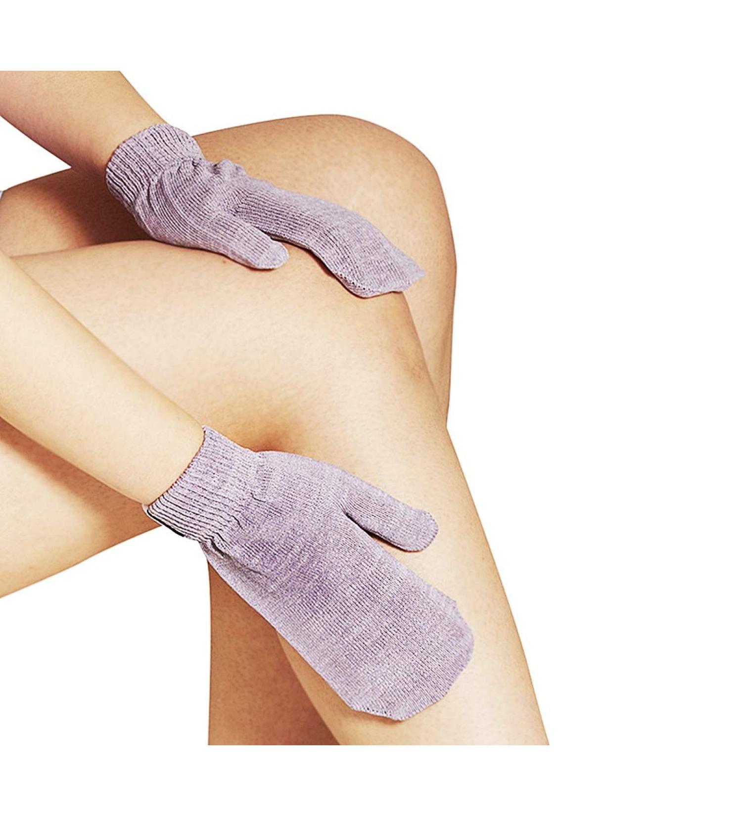 DalkomLife Dual Texture Exfoliating Gloves for Shower, Spa, Massage - Dead Skin Cell Remover - 1 Pair Heavy Glove - Buy Online on GoSupps.com