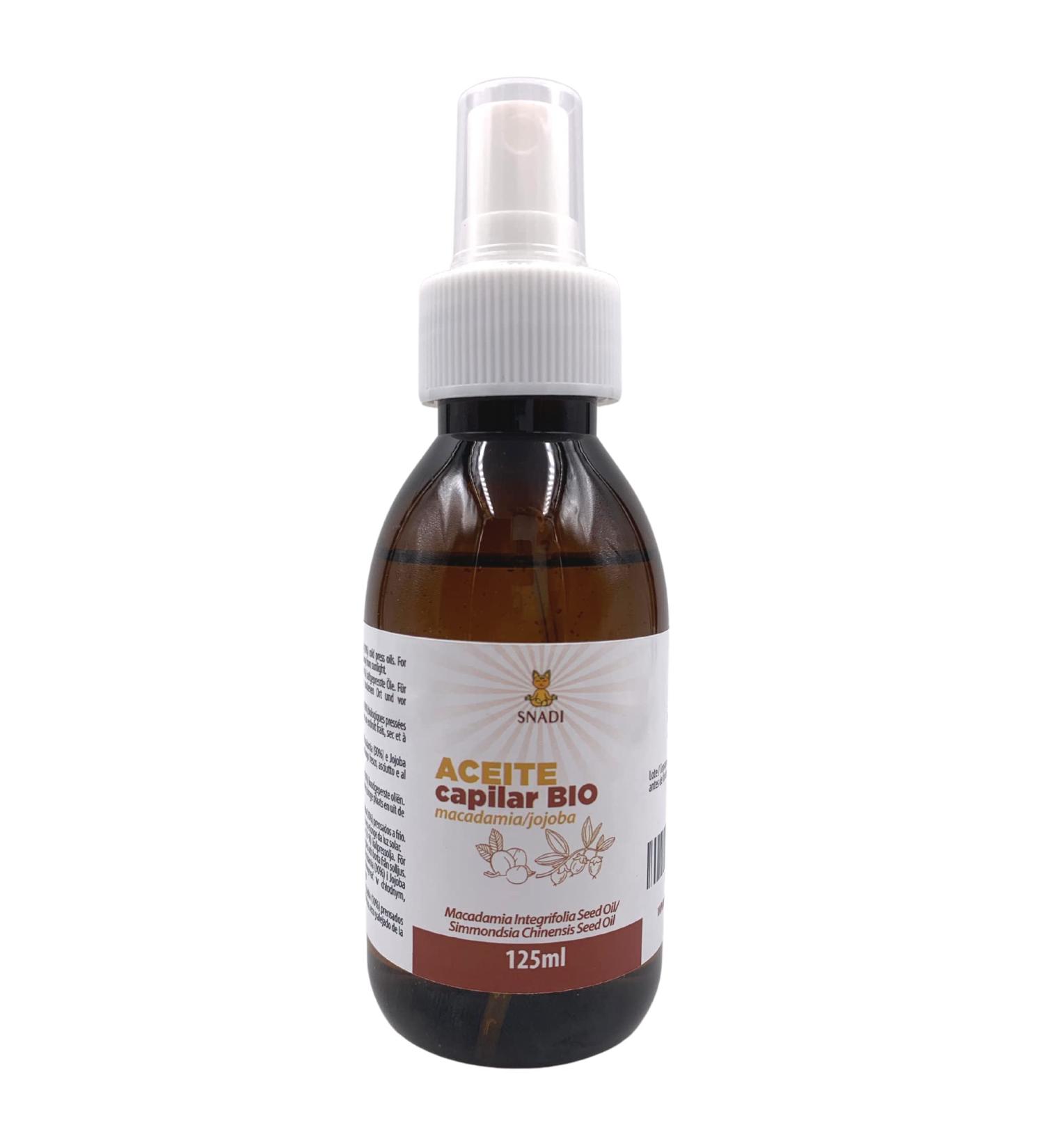 Snadi - Macadamia and Jojoba Oil Bio 100% Pure and Natural 125ml | Ideal for Hair Hydration and Shine | Anti-Frizz Benefits | Hair Strengthening | Split Ends - Buy Online on GoSupps.com