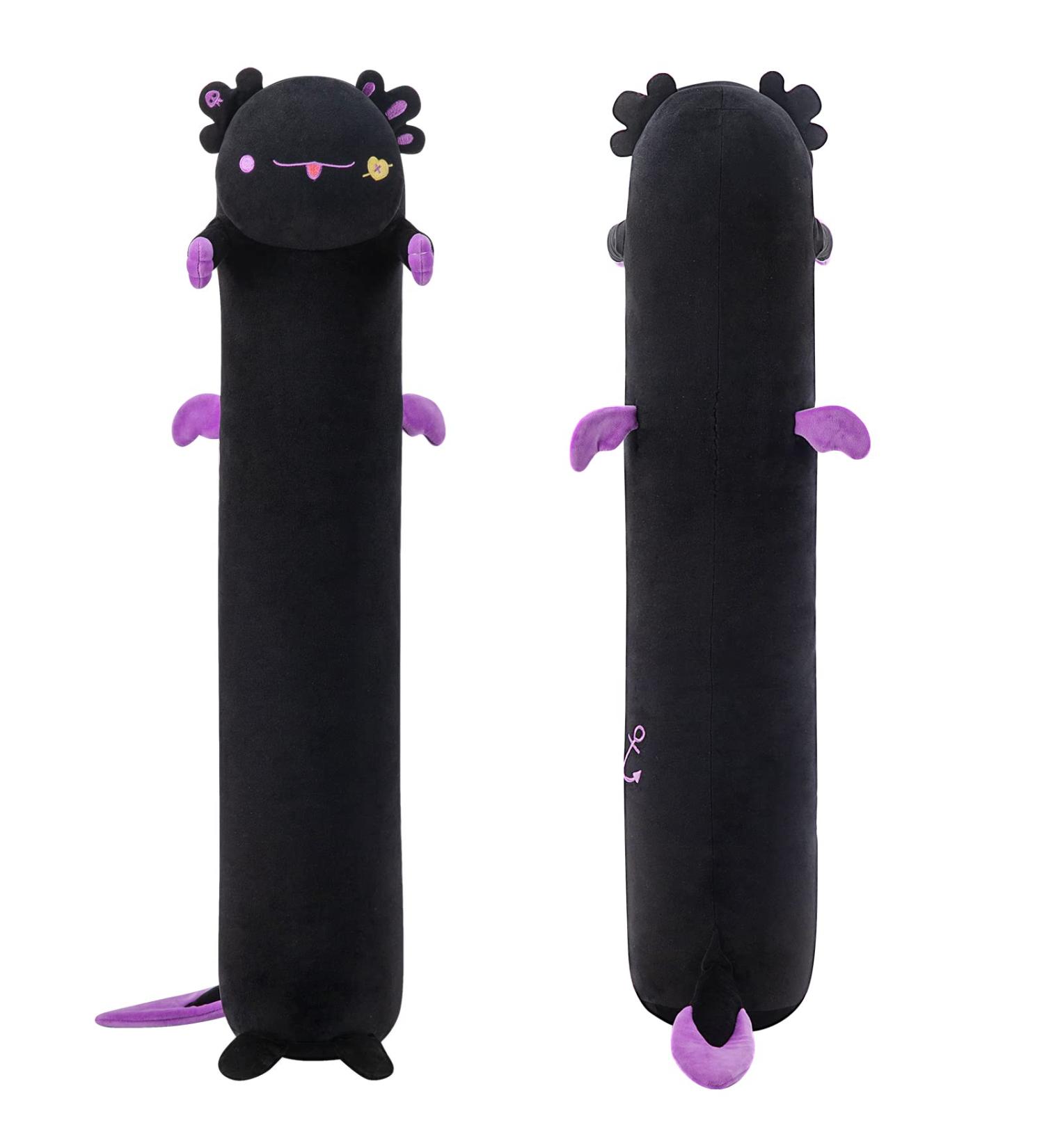 Mewaii 44in Black Axolotl Plush Pillow - Soft & Squishy Stuffed Animal Toy for Kids - Buy Online on GoSupps.com