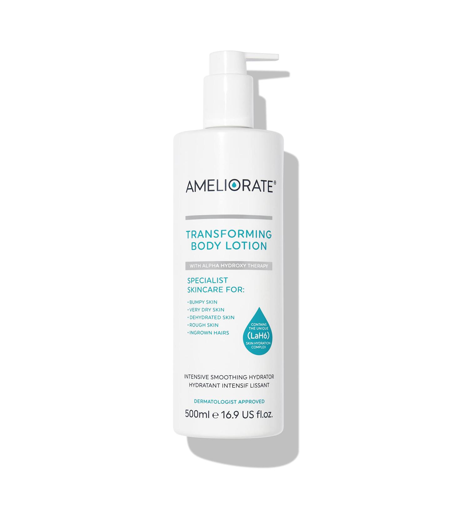 Ameliorate Transforming Body Lotion 500ml | LaB6 Lactic Acid AHAs | Dermatologically tested Menopause Friendly ORIGINAL - Buy Online on GoSupps.com