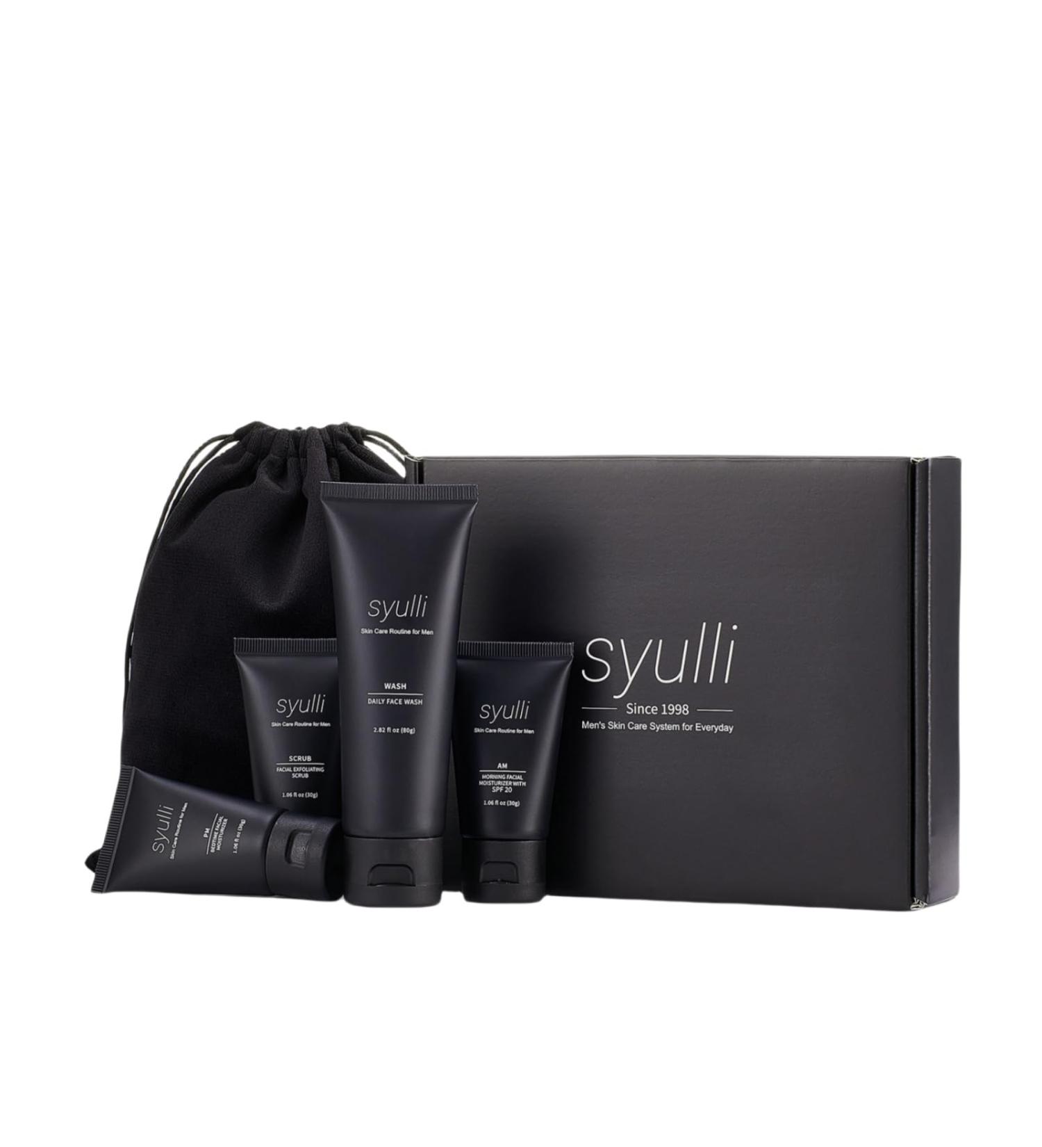 Men's Skin Care Kit - Includes Cleanser Scrub Sunscreen - Gentle Daily Cleansing Moisturizing & Oil Control - 4 Step Routine - Buy Online on GoSupps.com