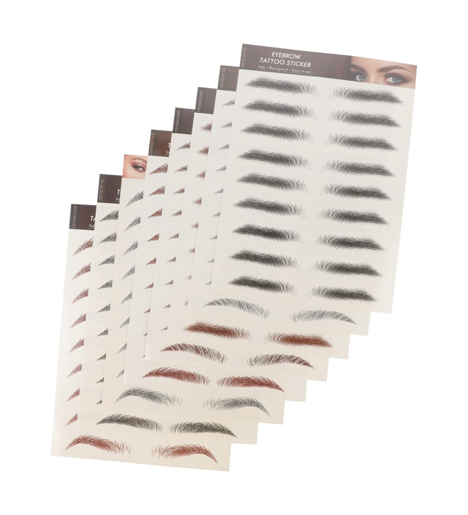 Healeved 16 Pcs Imitation Eco Eyebrow Sticker 6d Hair-like Eyebrows 3d Stickers Fake Transfer Stickers 1 count (Pack of 1) Assorted Colorx2pcs - Buy Online on GoSupps.com