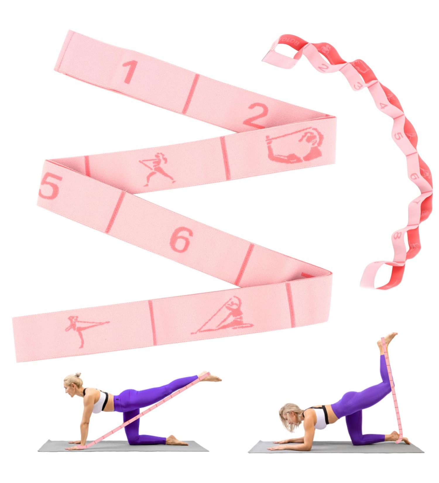 Buy 2-Piece Yoga Belt & Fitness Straps - Highly Elastic Stretch Band with 9 Loops for Pilates Dance Gymnastics | Effective Stretching Tool for All Levels - Buy Online on GoSupps.com