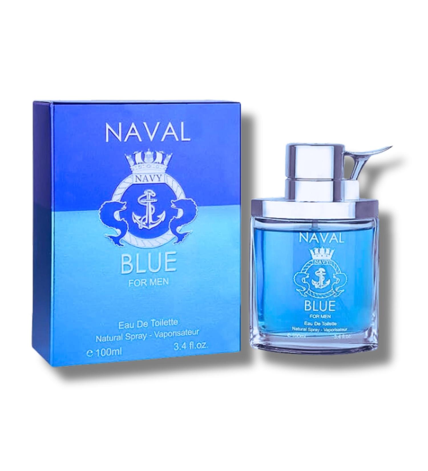 NAVAL BLUE EAU DE TOILETTE EAU DE TOILETTE 3.4 FL. Oz. Woody Floral Musk fragrance for men. - Buy Online on GoSupps.com