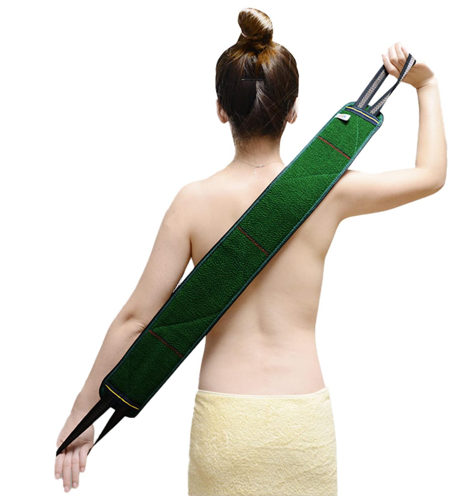 LeapLife Exfoliating Washcloth Towel for Shower - Deep Cleansing Body Back Scrubber with Korean Loofah Sponge - Gentle Exfoliation for Men and Women - 1 Pack Green - Buy Online on GoSupps.com