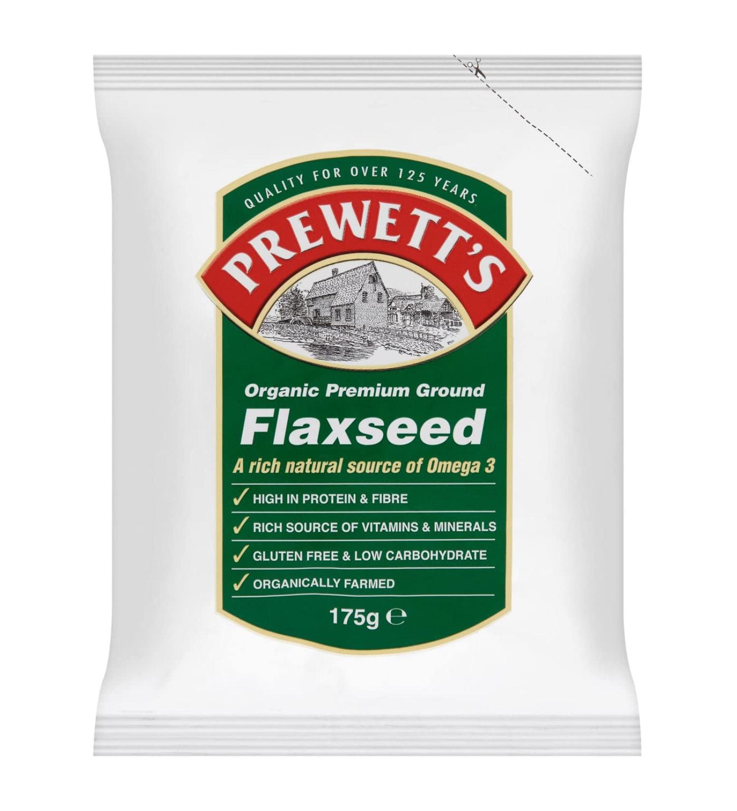 Prewetts | Organic Ground Flaxseed | 5 X 175G