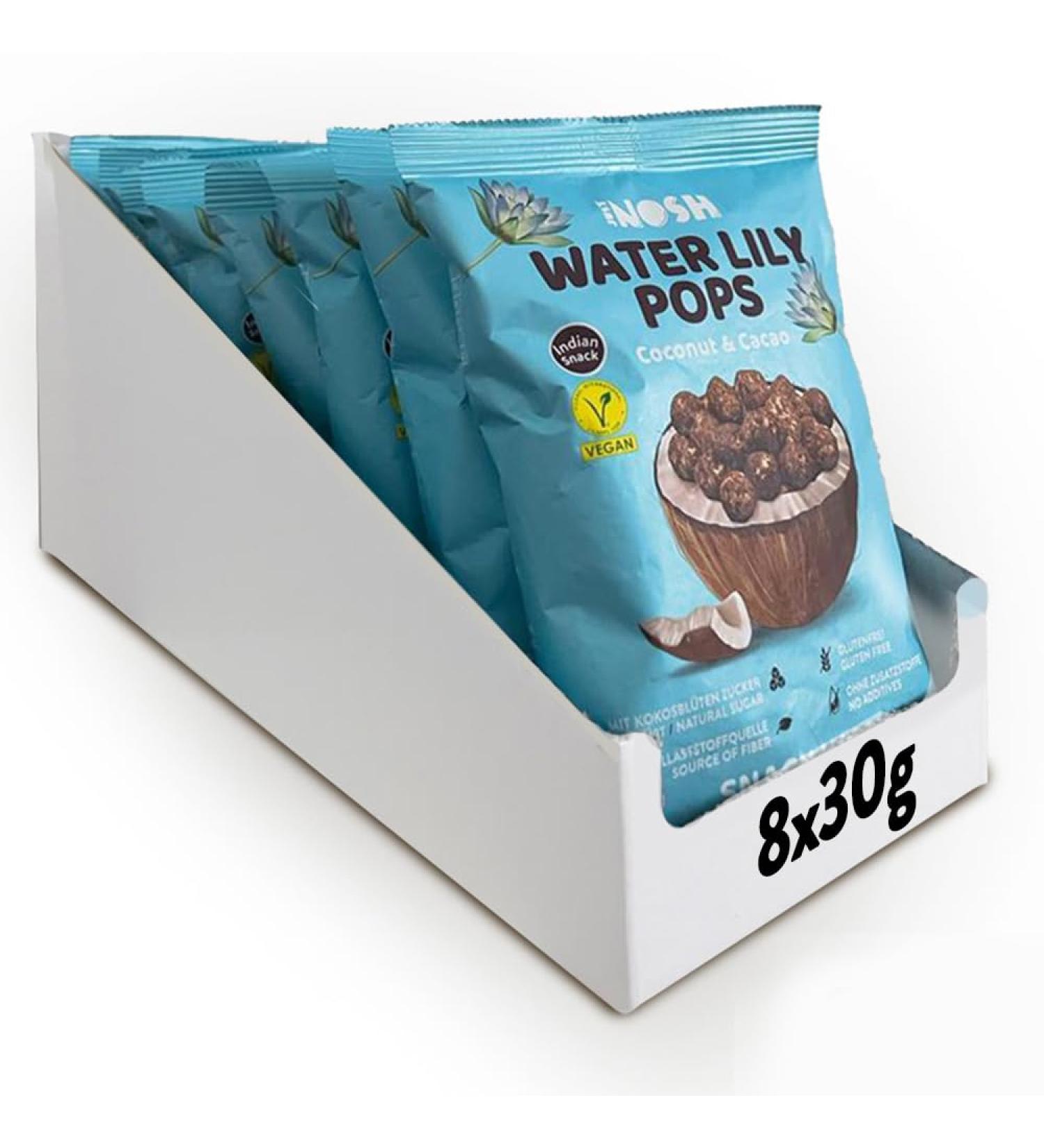 Just Nosh Water Lily Pop - Kokosnuss & Kakao (240g) | Allergen-Free Snacks for Kids & Adults | Natural & Additive-Free Treats - Buy Online on GoSupps.com
