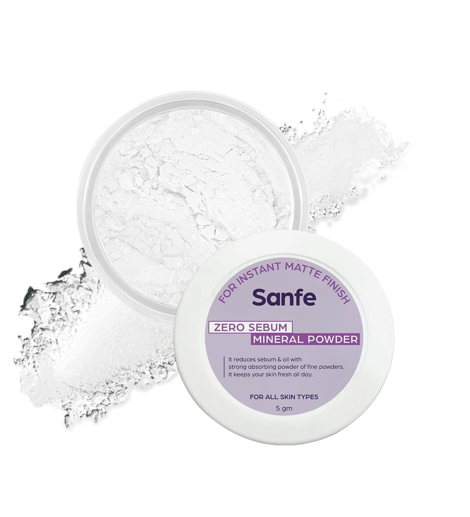 San.fe No Sebum Mineral Powder | Instant Matte Finish & Oil Control | 5g | All Skin Types | Fresh Skin All Day - Buy Online on GoSupps.com