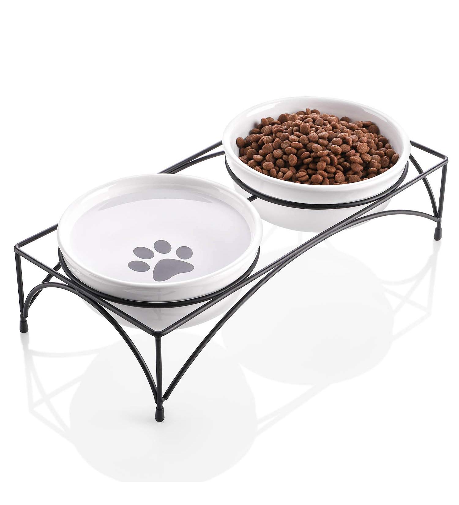 Y YHY Raised Cat Bowls 12oz Elevated Cat Food and Water Bowls with Stand Raised Pet Feeder Elevated Food Feeding Dishes for Cats or Dogs Dishwasher Safe Gift for Cats Dia 4.8in/White 12oz | 354ml White - Buy Online on GoSupps.com