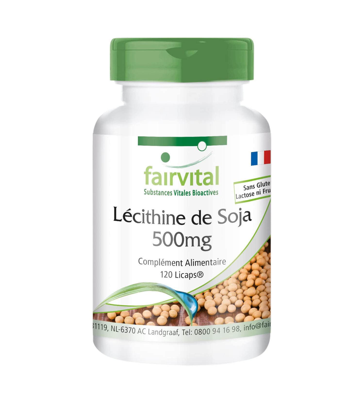 Fairvital | Soy Lecithin 500mg - VEGAN - High Dose - 120 Licaps - Buy Online on GoSupps.com