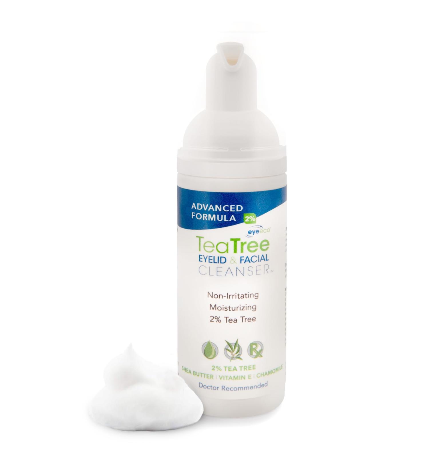 Advanced Tea Tree Eyelid and Facial Cleanser - 50mL - Non-Irritating Eyelash & Eyelid Cleanser Soothes Irritation with Tea Tree Vitamin E and Shea Butter 1.7 Fl Oz (Pack of 1) - Buy Online on GoSupps.com