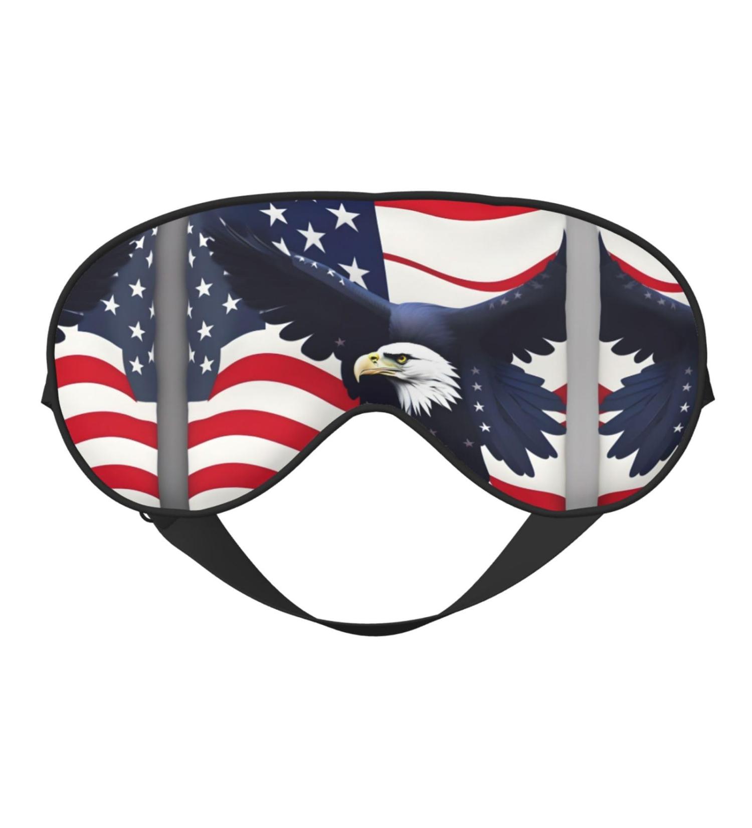 American Flag Eagle Double-Sided Sleep Eye Mask | Comfortable Blindfold with Adjustable Strap - Light Blocking Black - Buy Online on GoSupps.com