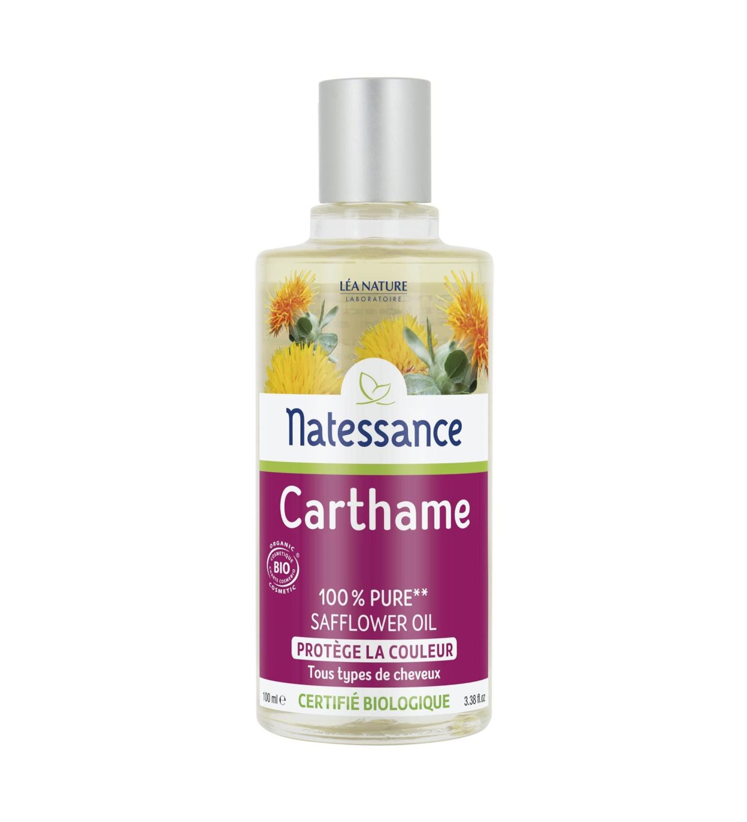 Natessance - Safflower Oil - 100% Pure - Certified Organic Cosmos Organic - 100ml Bottle