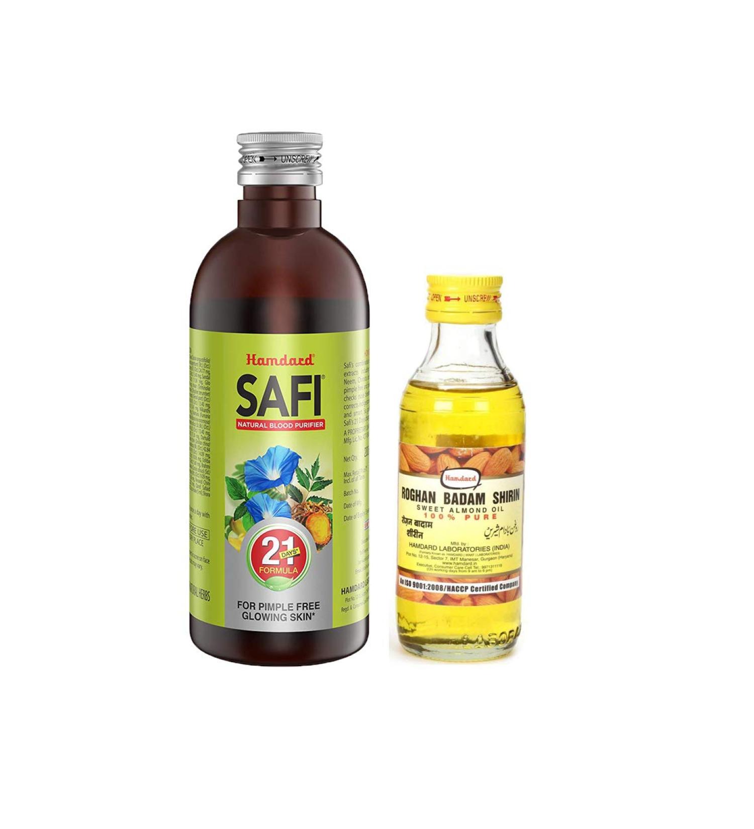 New Rise Combo: Hmdrd Safi 200ml + Roghan Badam Shirin 50ml - Buy Online on GoSupps.com