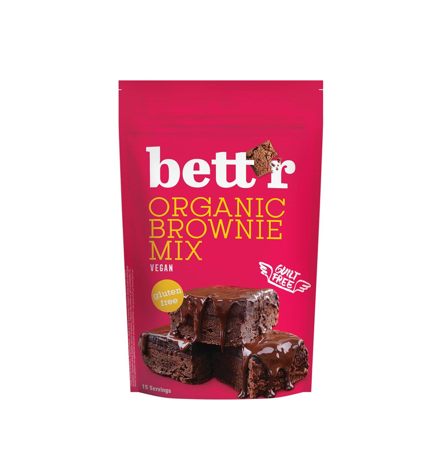 Buy Bettr Organic Brownie Mix - Vegan Gluten-Free Rich Cocoa Flavor - 6x400g (15 Servings) - International Shipping Available - Buy Online on GoSupps.com