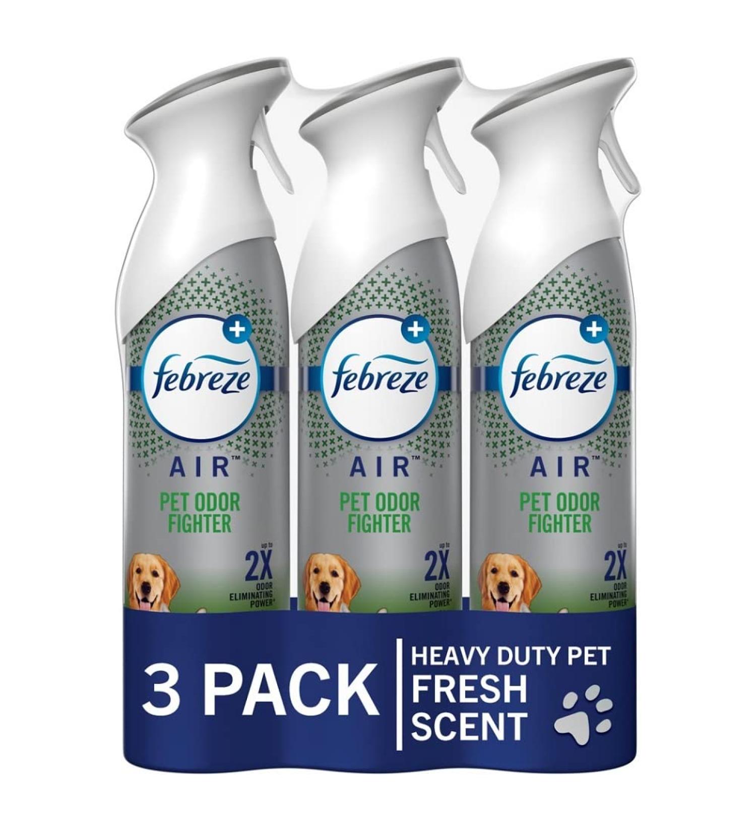 Febreze Air Freshener Spray, Heavy Duty Pet Odor Fighter for Home, Pet Air Freshener, Pet Friendly, Odor Fighter for Strong Odor, 8.8 Oz (Pack of 3)