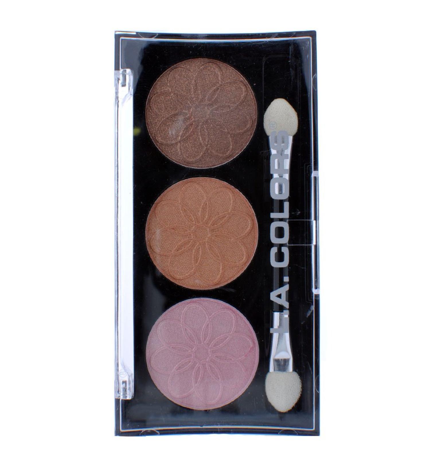 L.A. Colors 3 color Dazzling Metallic Shimmer Eyeshadow Palette CES450 Orchid