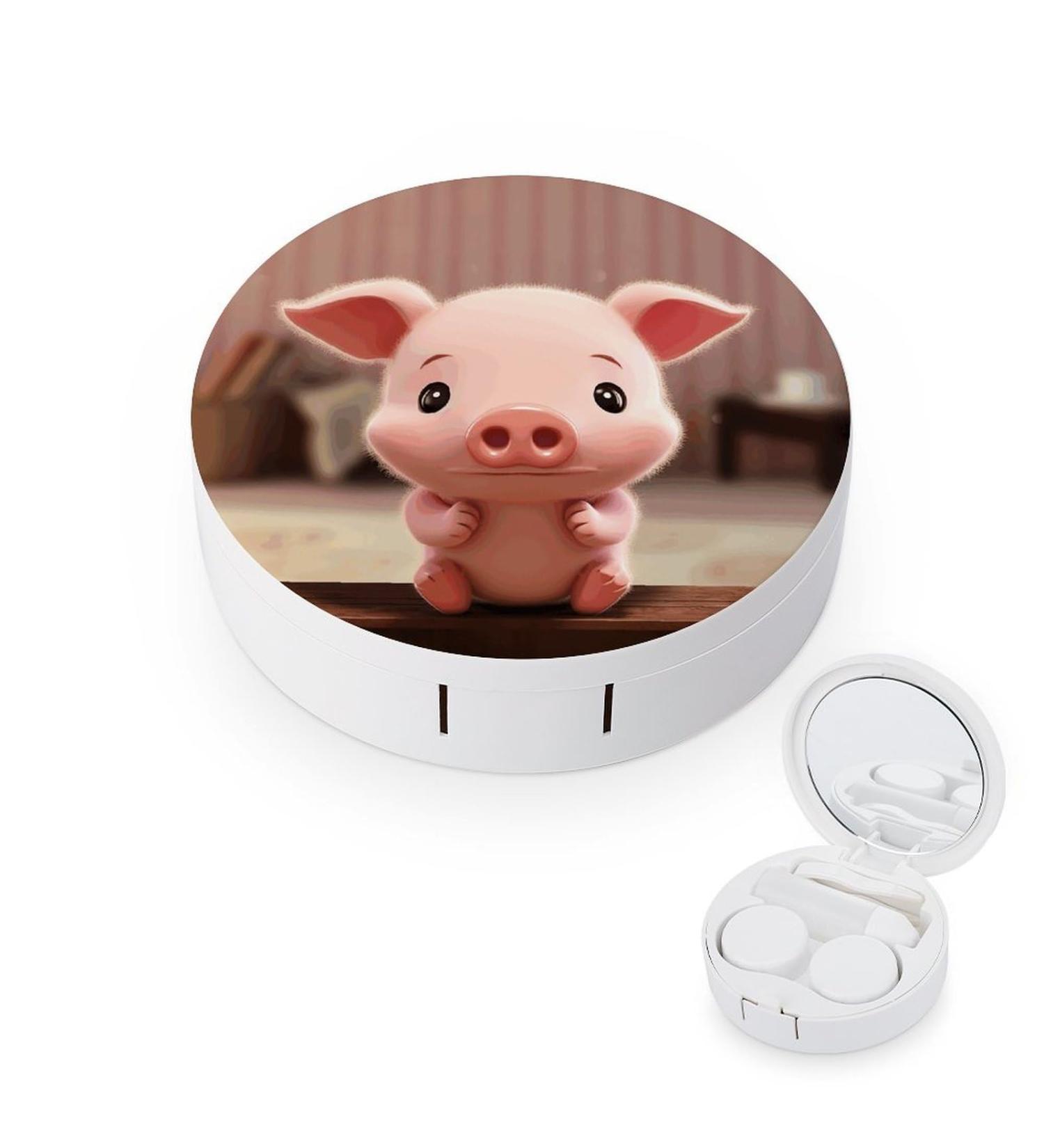 Buy Cute Pig Print Contact Lens Case | Travel-Friendly Contact Lens Care Box | Durable Plastic Lens Case - Buy Online on GoSupps.com