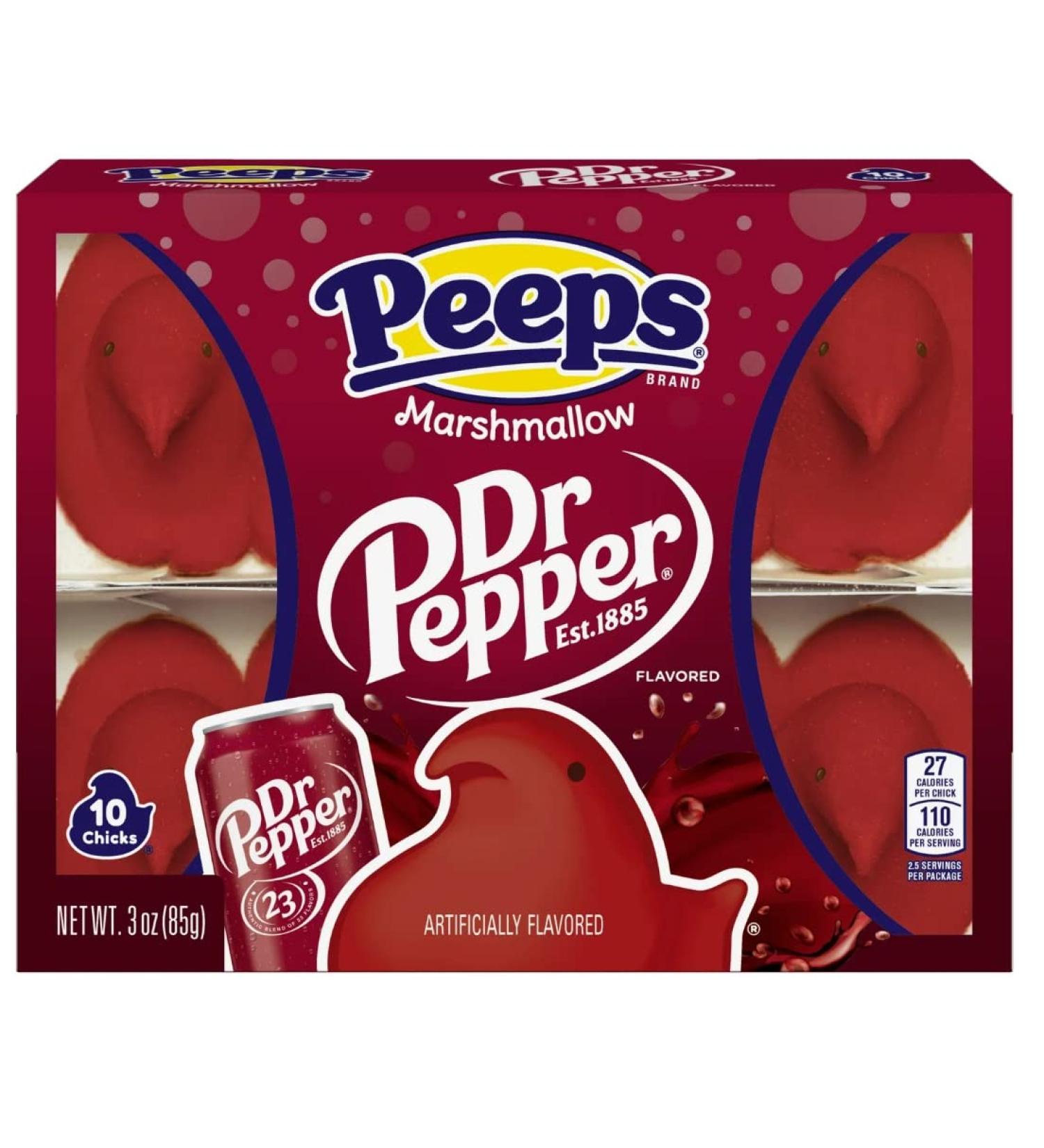 Peeps Easter Dr Pepper Flavored Marshmallow Chicks Limited Edition 10 count Easter Basket Candy - Buy Online on GoSupps.com