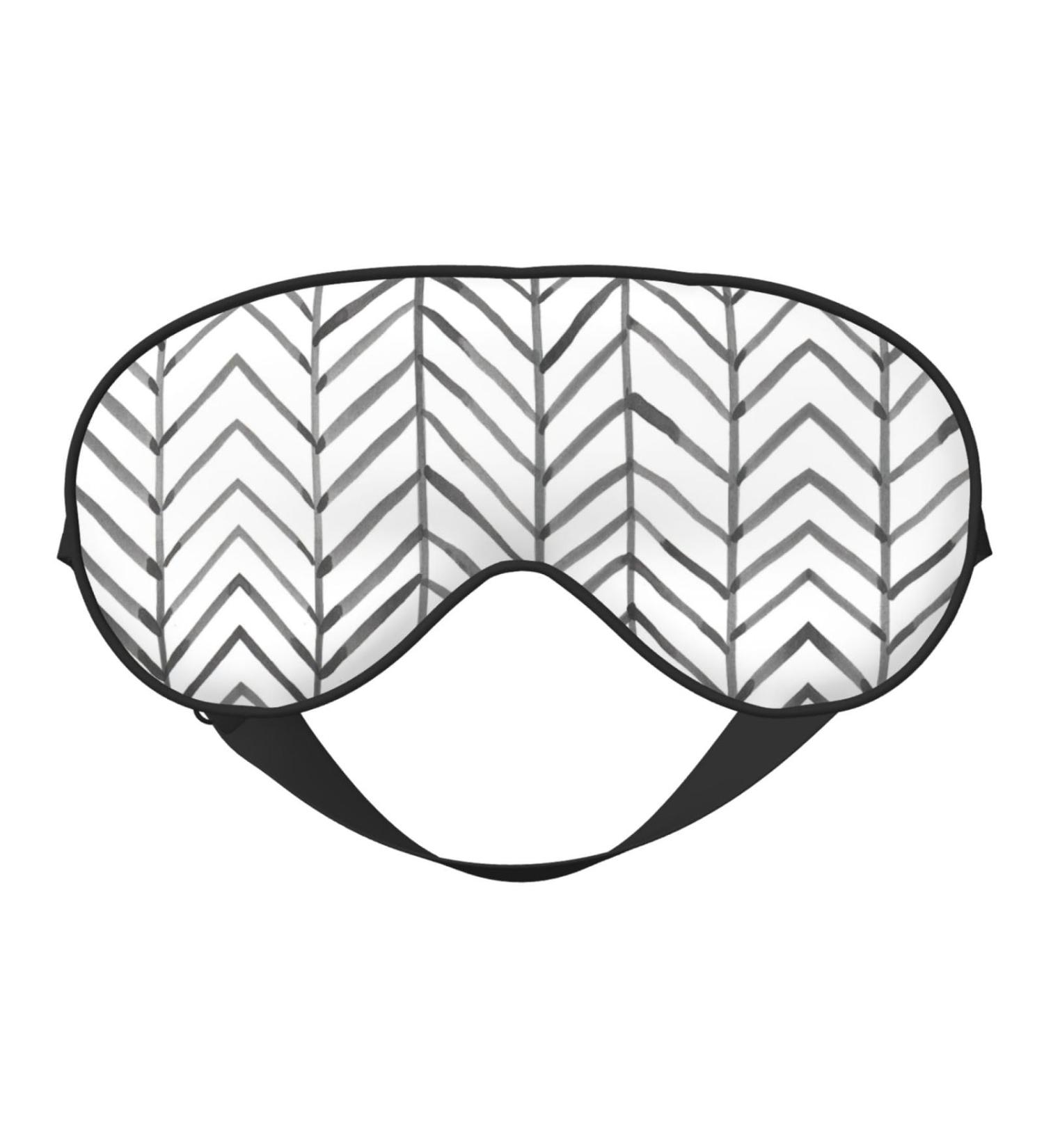 Black and White Stripes Light Blocking Eye Mask | Soft Adjustable Sleep Mask for Travel & Yoga - Buy Online on GoSupps.com