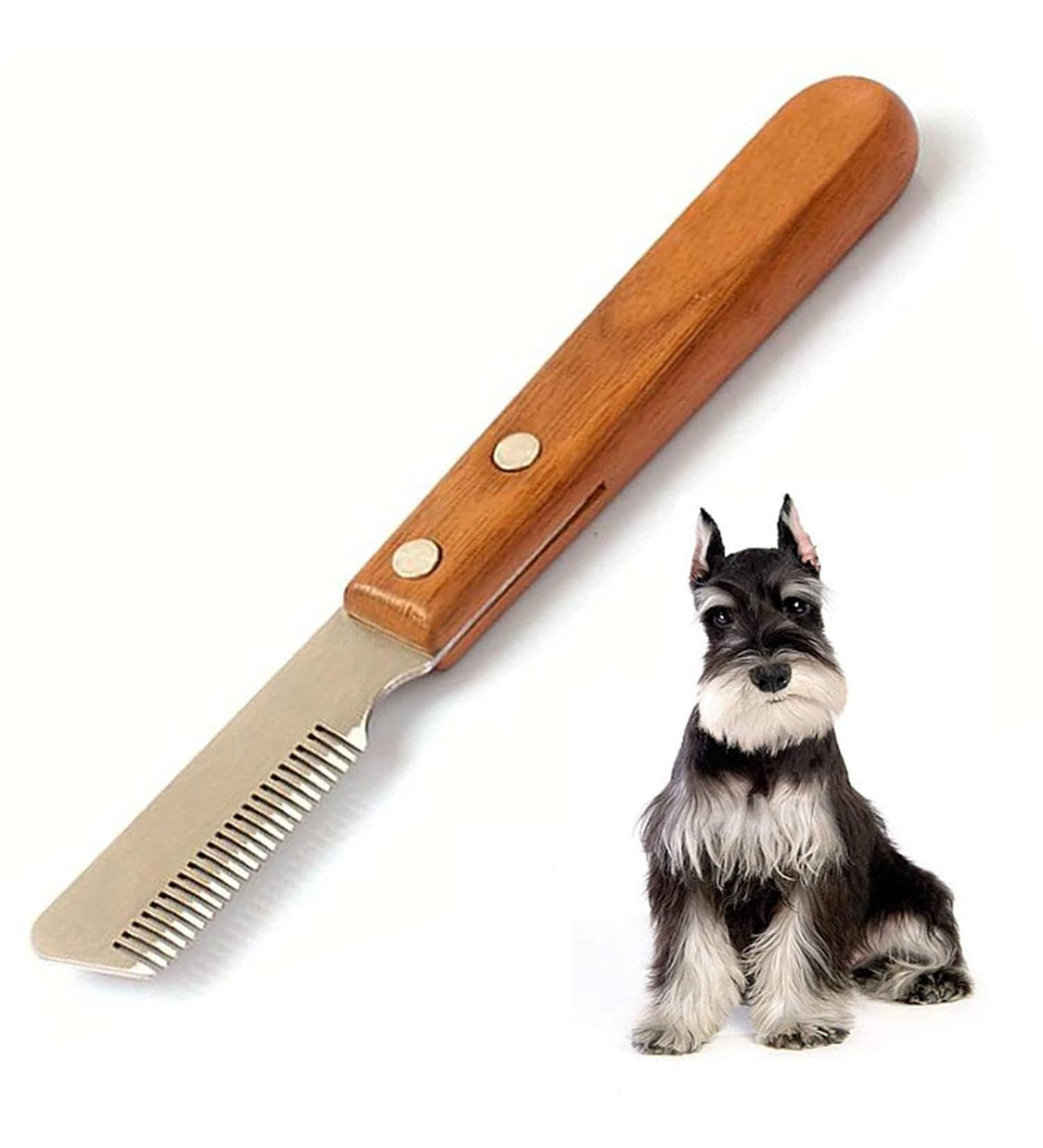 Dog Professional Stripping Knife for Border Terrier Grooming - Ergonomic Wooden Handle (Right) - Buy Online on GoSupps.com