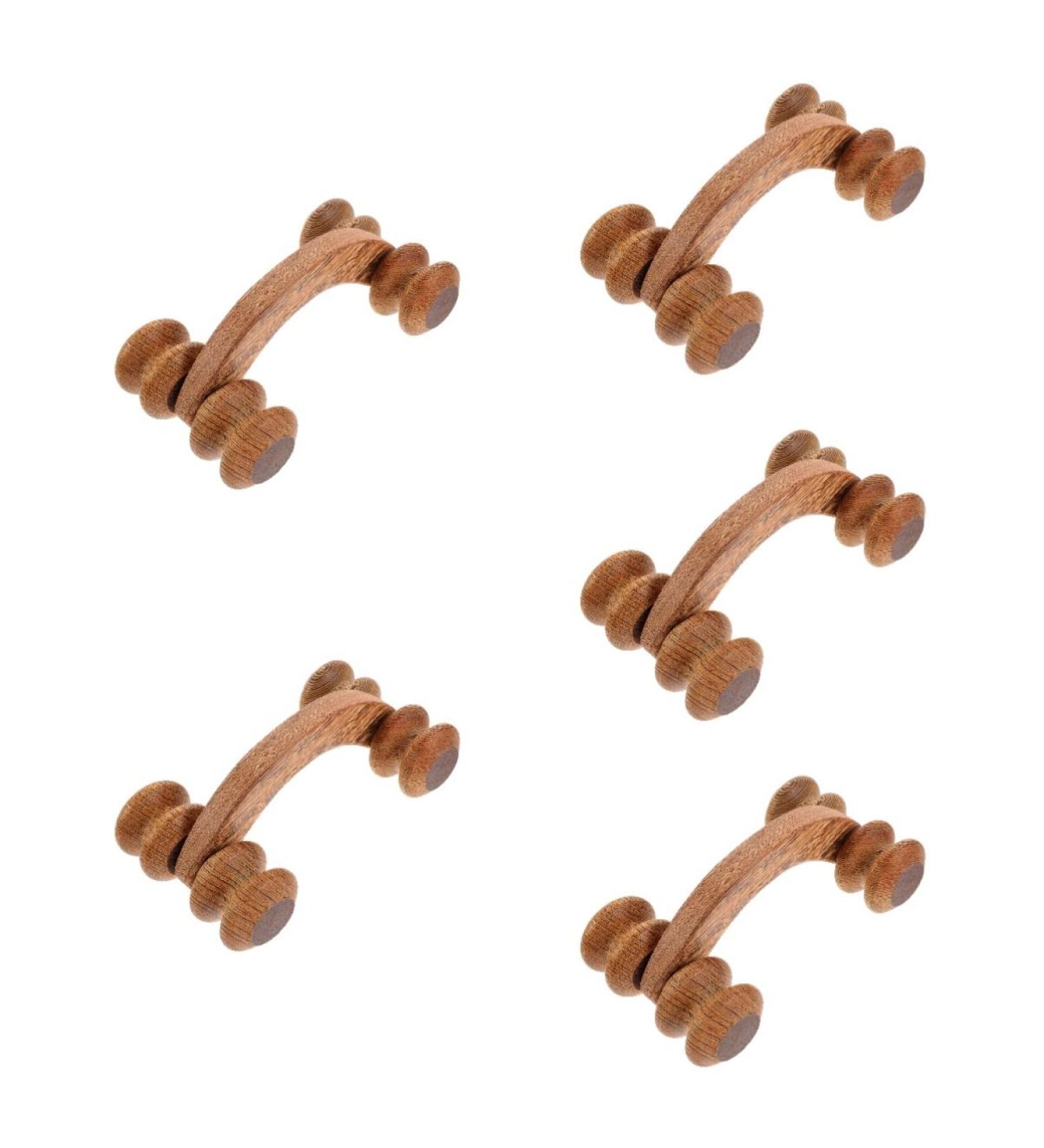 Healeved 5pcs Four Wheel Massager - Shoulder & Neck Muscle Roller Stick | Light Brown | International Shipping Available - Buy Online on GoSupps.com