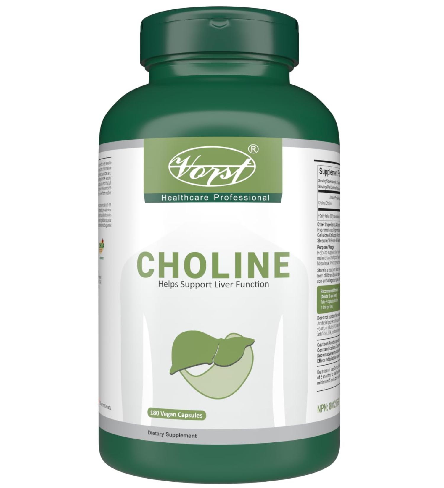 VORST Choline Bitartrate 410mg Per Serving 180 Vegan Capsules | Supplement for Liver Health | Fatty Liver & Brain Supplement | Powder Pills | 1 Bottle 180 count (Pack of 1) - Buy Online on GoSupps.com